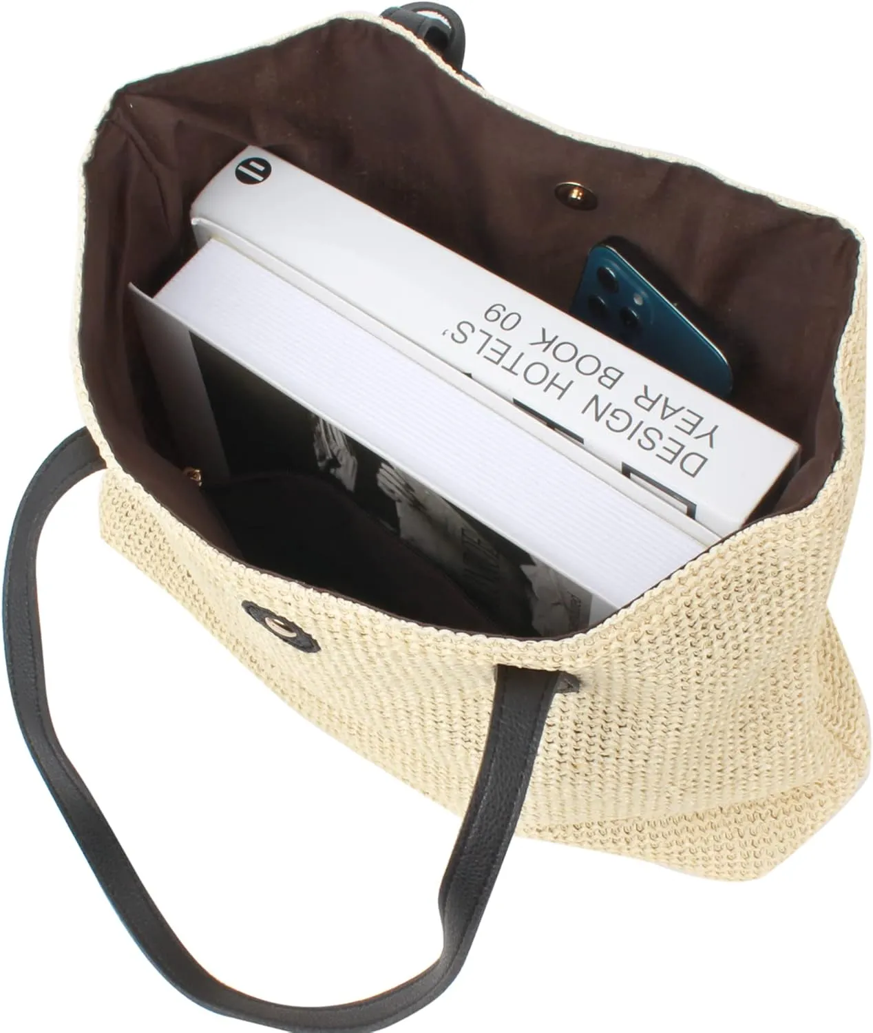 Goclothod Fashion Handbags Women Woven Straw Bag Summer Beach Tote Purse