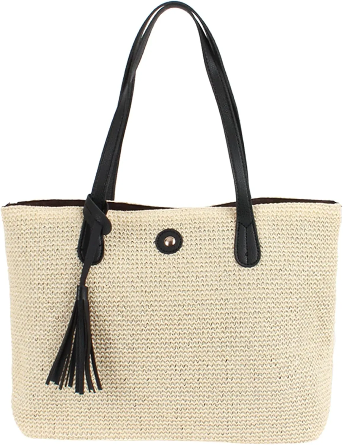 Goclothod Fashion Handbags Women Woven Straw Bag Summer Beach Tote Purse