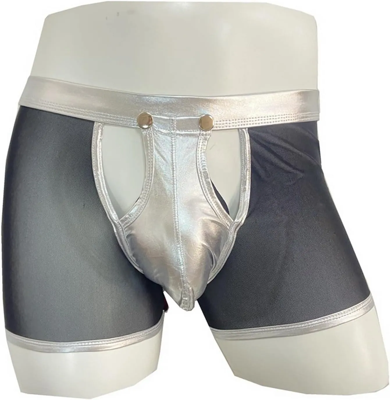 Gogobear Mens Underwear Lingerie Boxer Shorts Pants with Removable Pouch See Through Mesh Boxer Briefs Erotic Clubwear