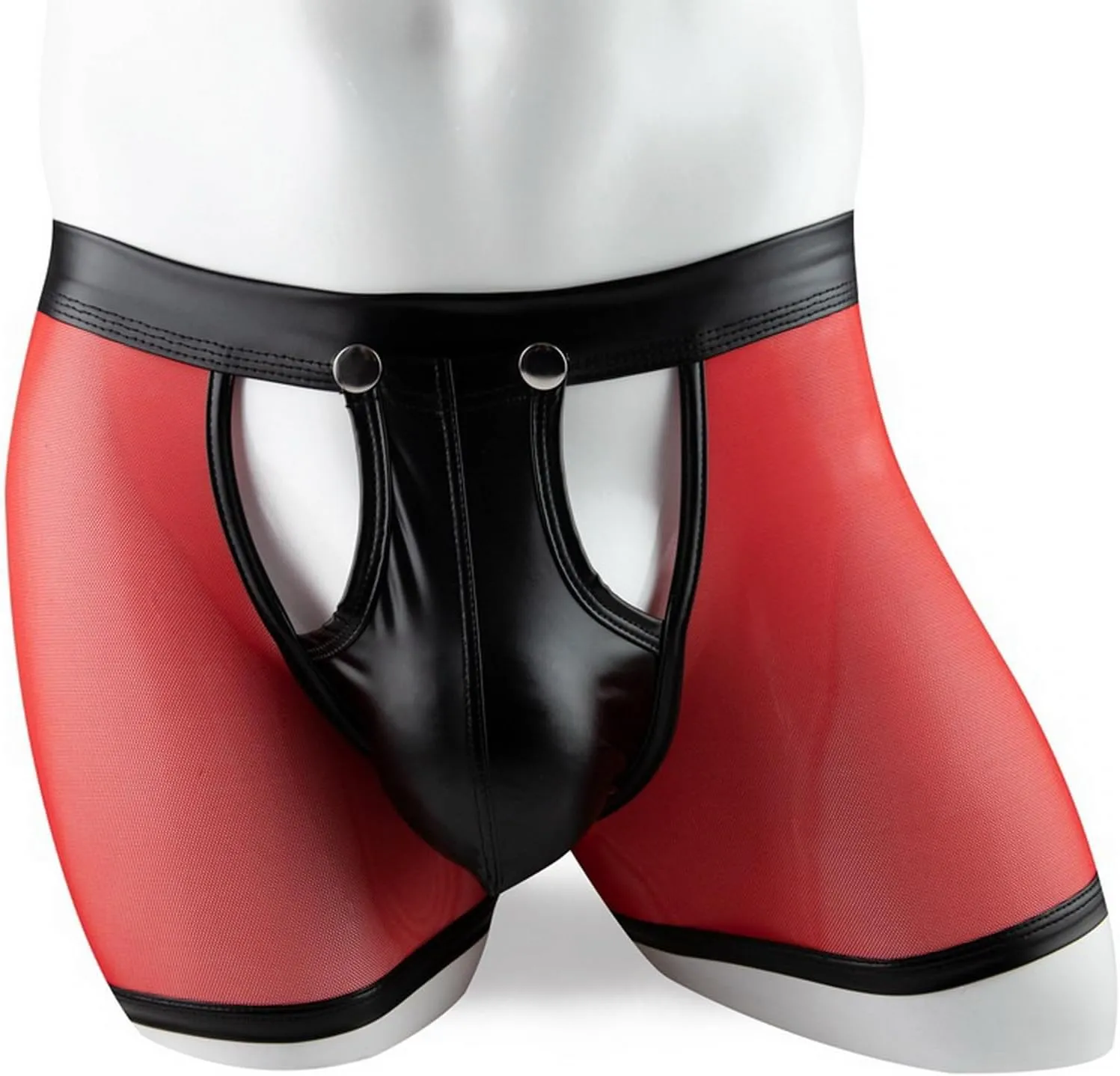 Gogobear Mens Underwear Lingerie Boxer Shorts Pants with Removable Pouch See Through Mesh Boxer Briefs Erotic Clubwear