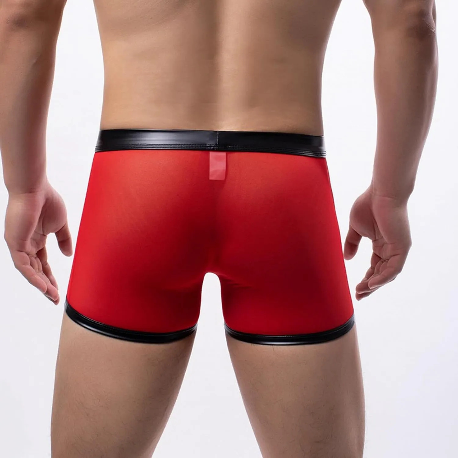 Gogobear Mens Underwear Lingerie Boxer Shorts Pants with Removable Pouch See Through Mesh Boxer Briefs Erotic Clubwear