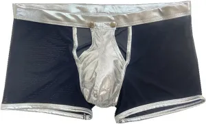 Gogobear Mens Underwear Lingerie Boxer Shorts Pants with Removable Pouch See Through Mesh Boxer Briefs Erotic Clubwear