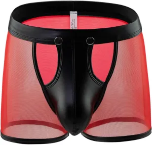 Gogobear Mens Underwear Lingerie Boxer Shorts Pants with Removable Pouch See Through Mesh Boxer Briefs Erotic Clubwear