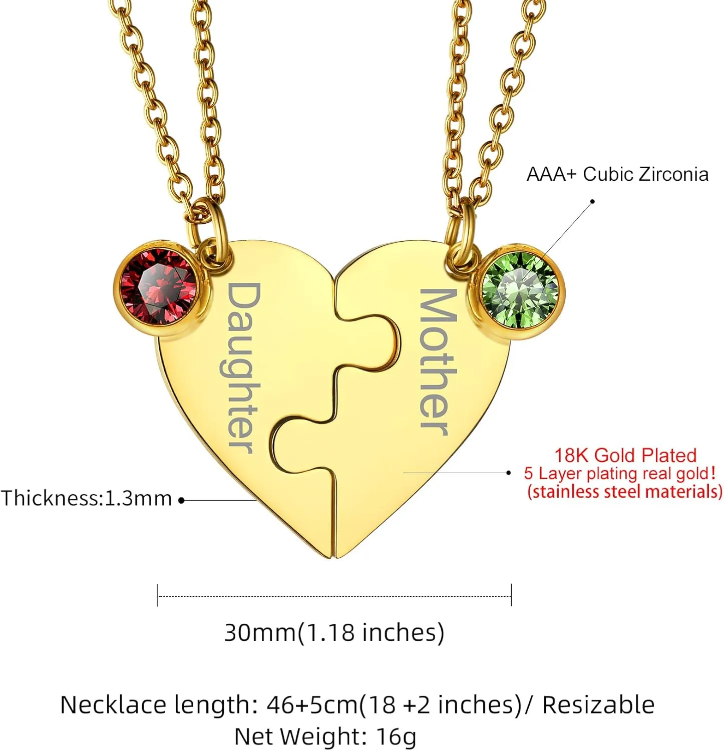 GOLDCHIC JEWELRY Puzzle Friendship Necklaces For Men Women, Stainless Steel Yin Yang Pendant Customized Heart Matching Necklace for 2/3/4/5/6 BFF Stitching Charm Jewelry For BFF Couple Family