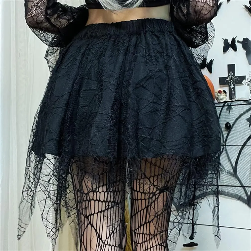 Goth Skirts for Women Black Sexy Punk Rock Skirt High Waisted