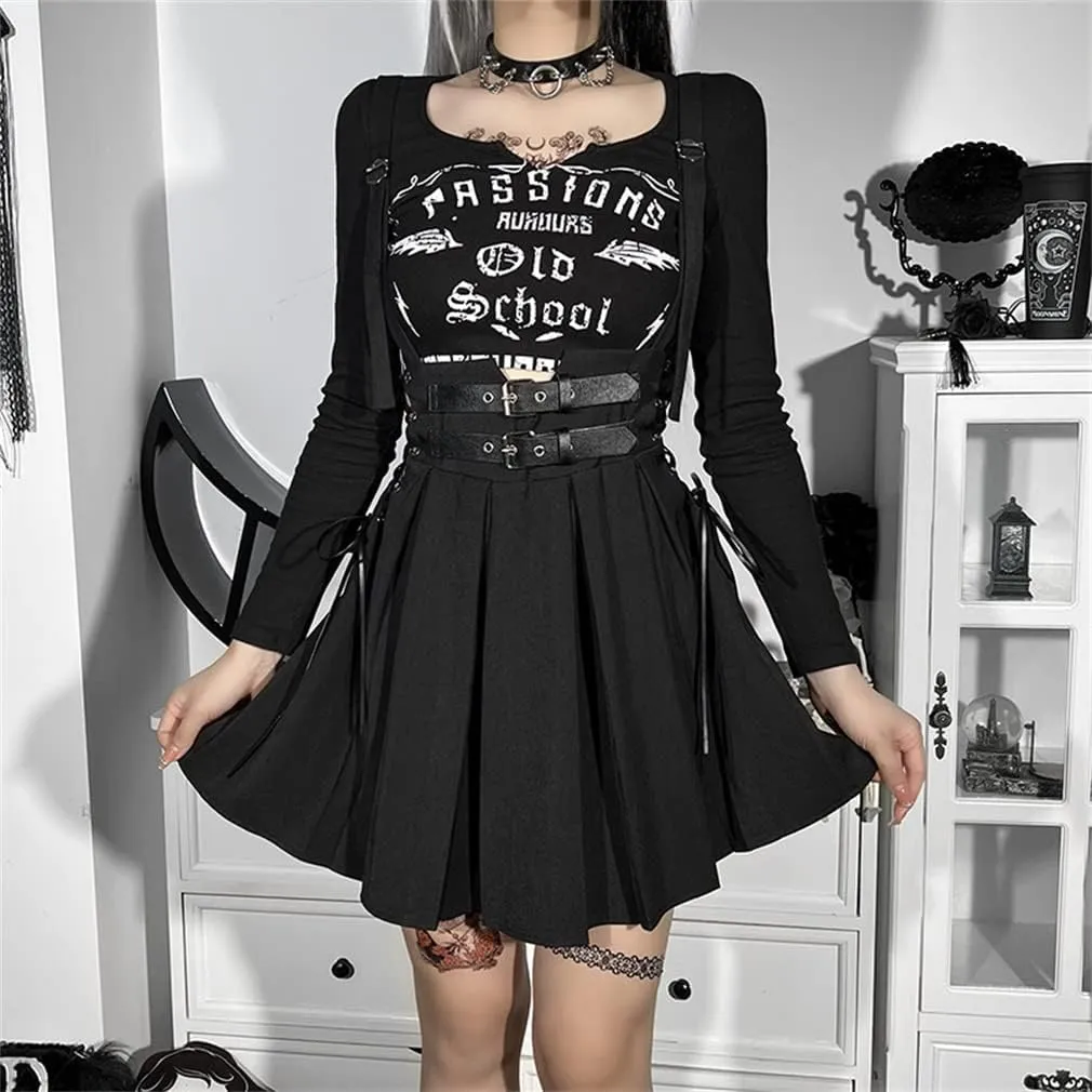 Goth Skirts for Women Black Sexy Punk Rock Skirt High Waisted