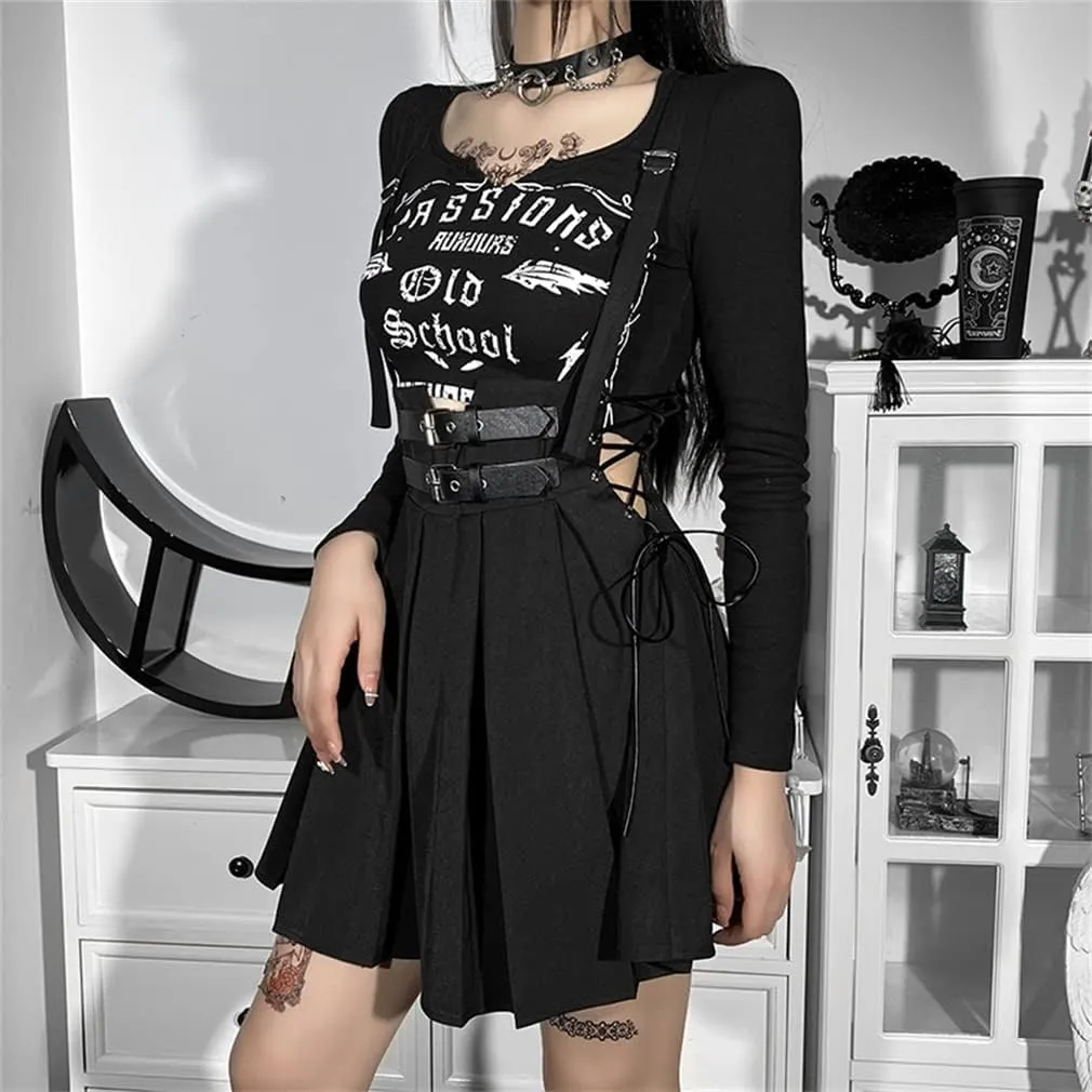 Goth Skirts for Women Black Sexy Punk Rock Skirt High Waisted