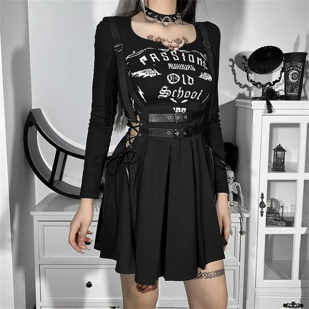Goth Skirts for Women Black Sexy Punk Rock Skirt High Waisted