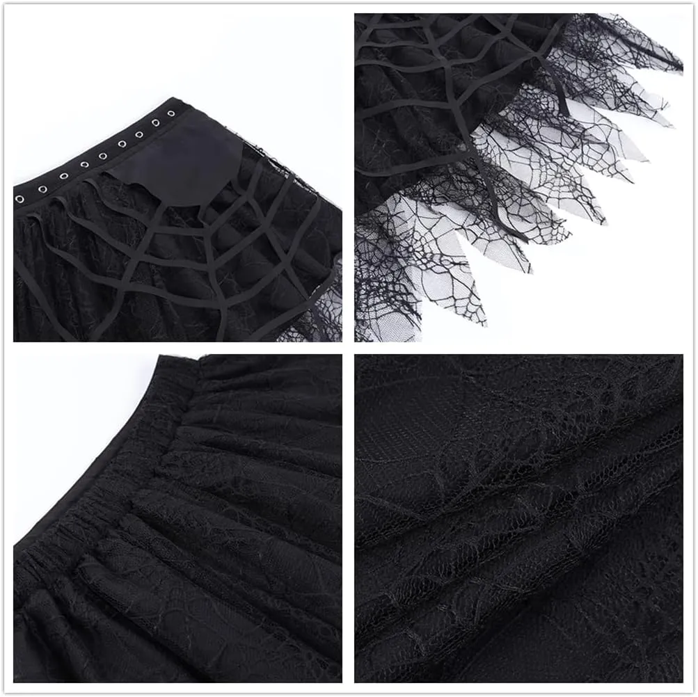 Goth Skirts for Women Black Sexy Punk Rock Skirt High Waisted