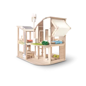 Green Dollhouse with Furniture