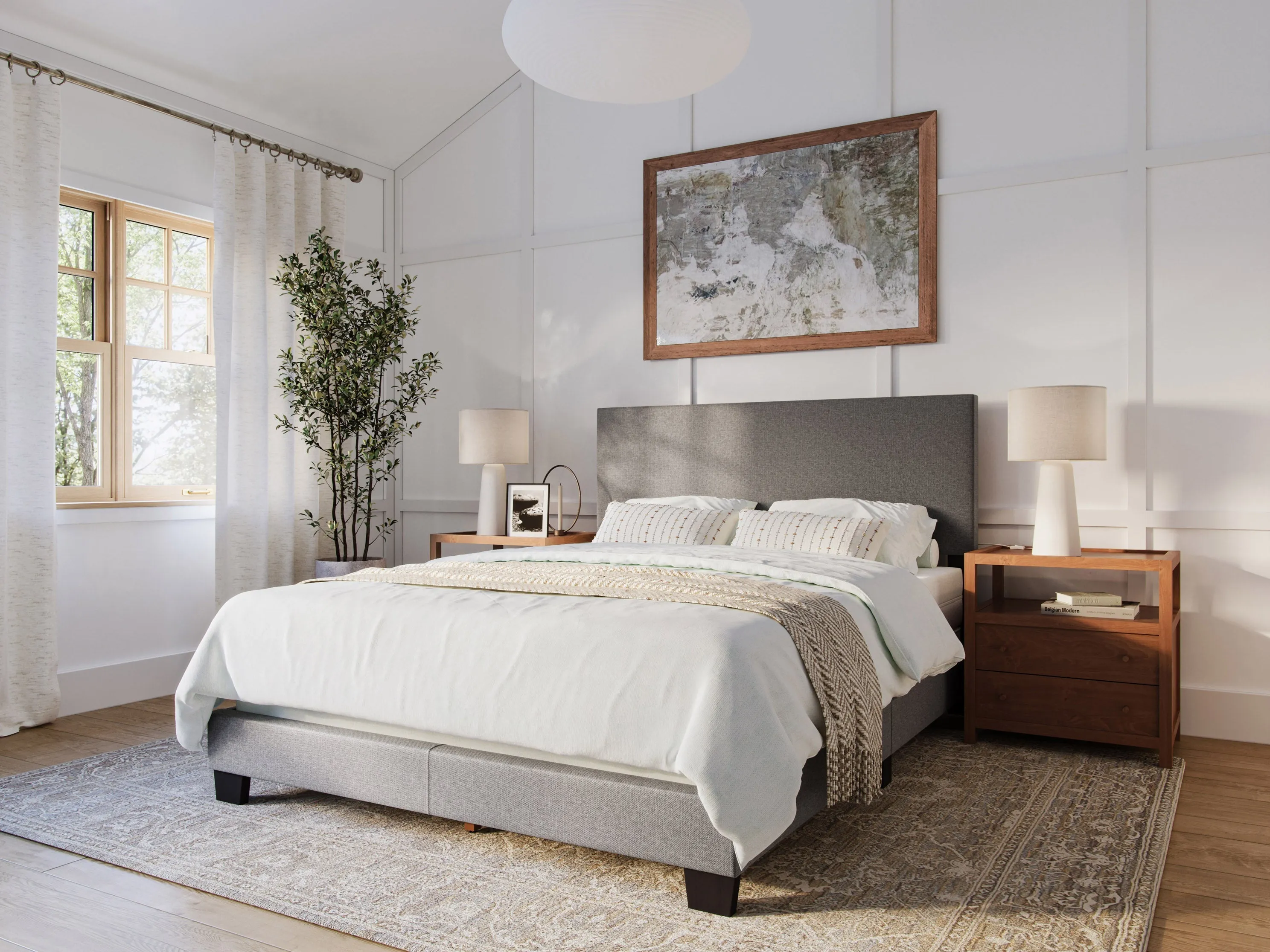 Grey Modern Queen Bed