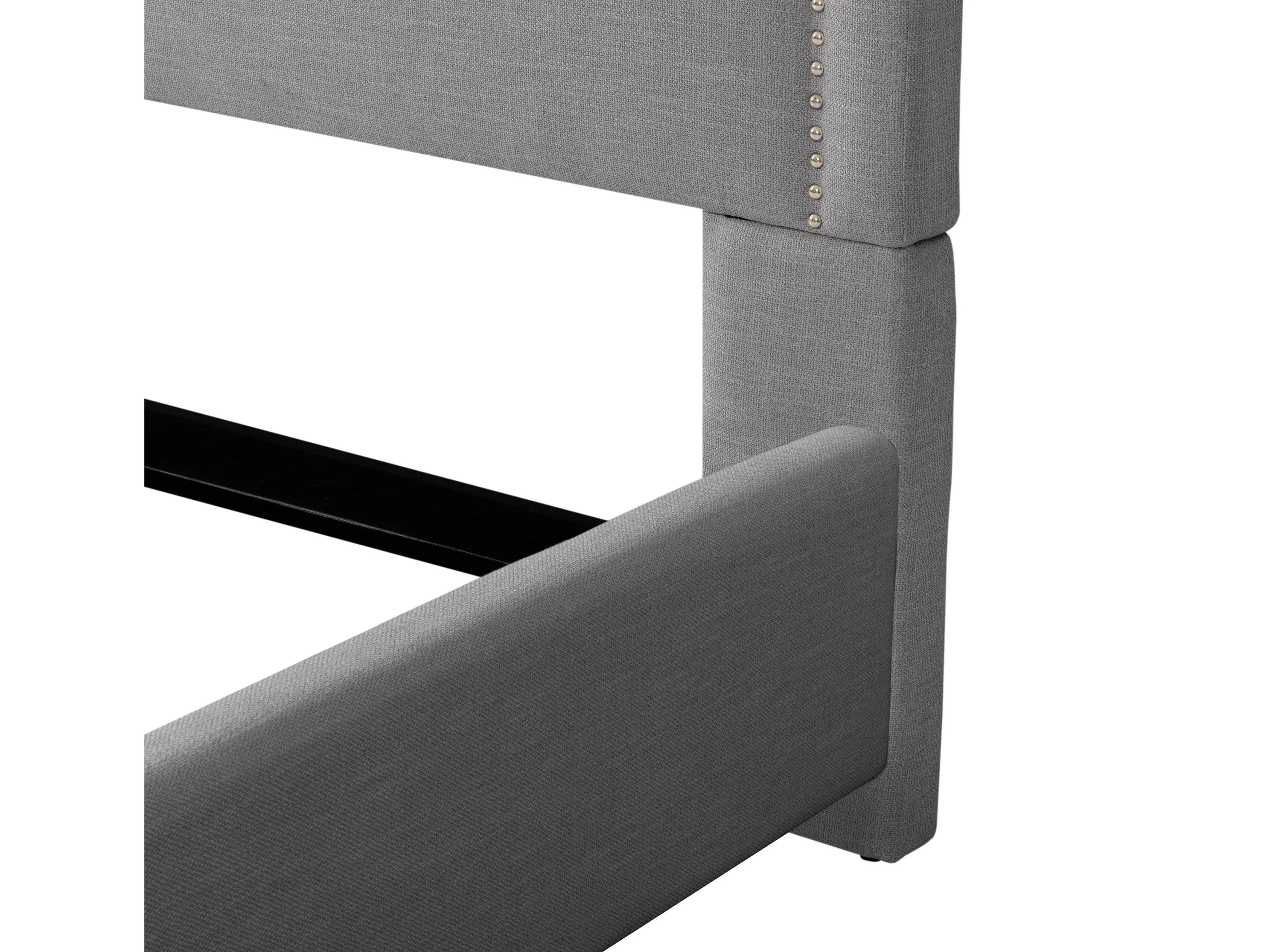 Grey Upholstered Queen Bed