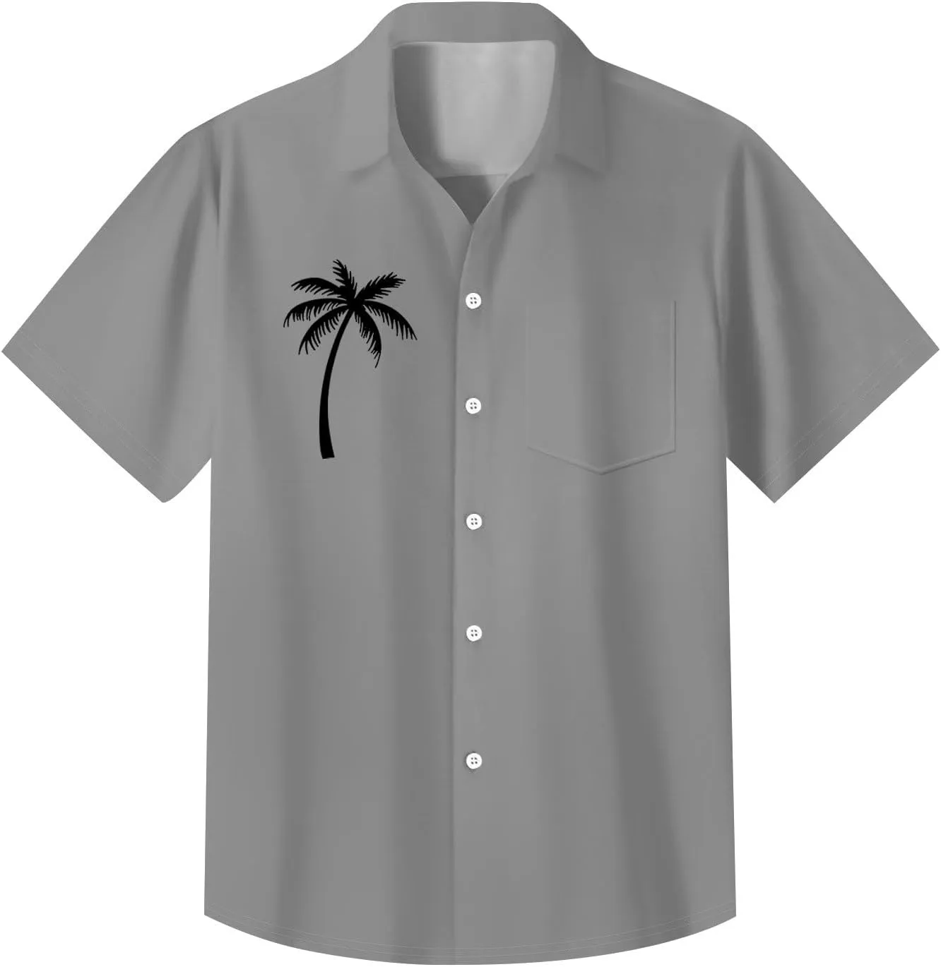 Hawaiian Button Down Shirts for Men Short Sleeve Tropical Print Tops Casual Loose Summer Beach Holiday Basic Tees 2025
