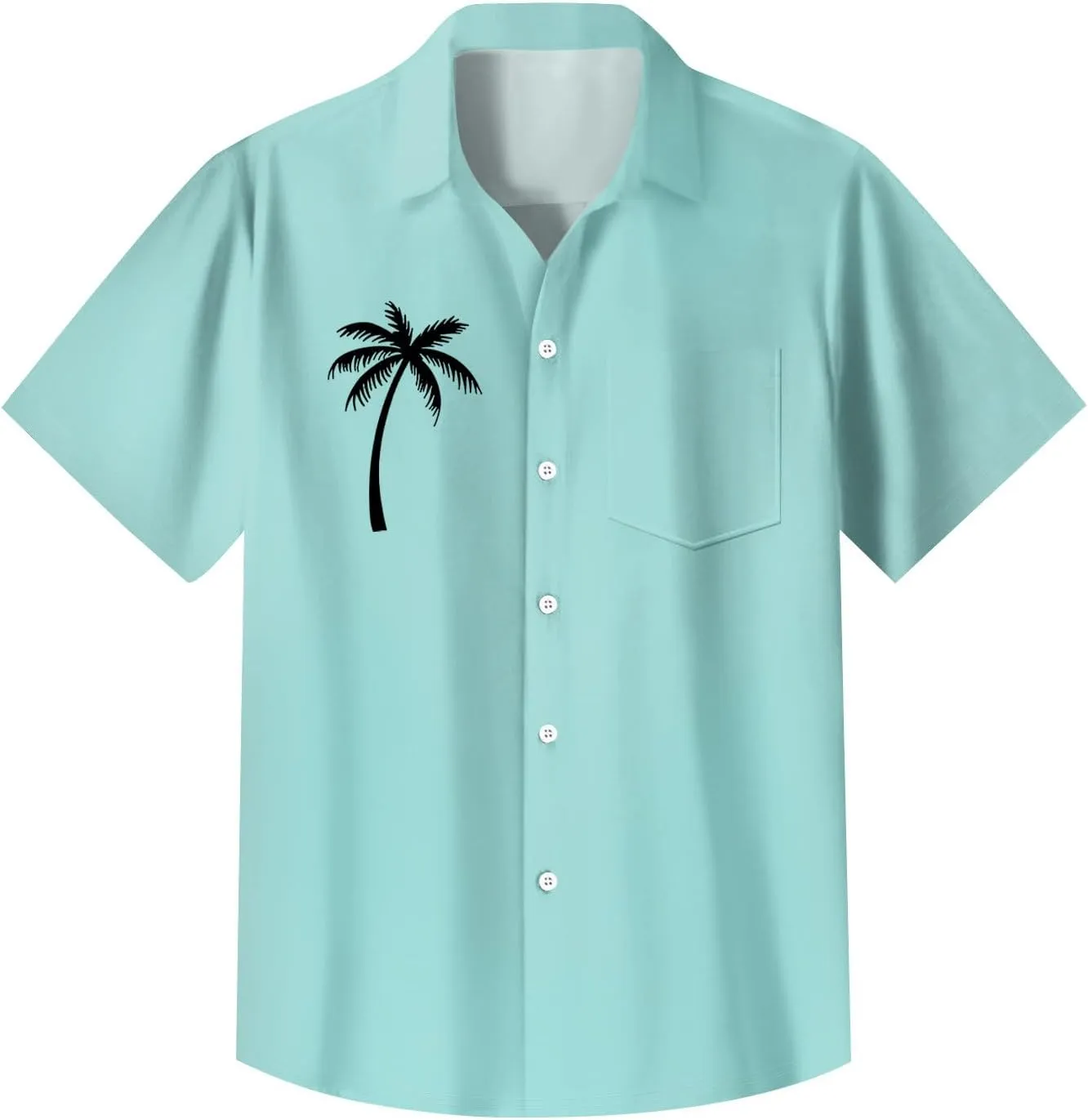 Hawaiian Button Down Shirts for Men Short Sleeve Tropical Print Tops Casual Loose Summer Beach Holiday Basic Tees 2025