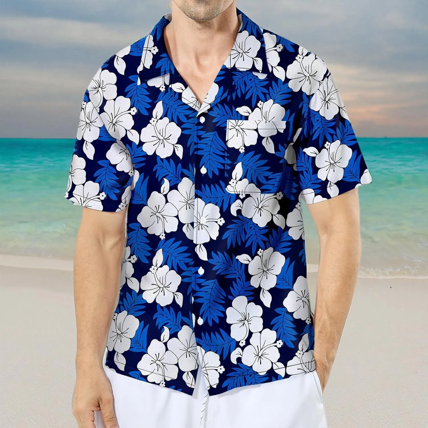 Hawaiian Shirts for Men Casual Beach Summer Shirt Floral Button Down Tropical Holiday Short Sleeve Shirts