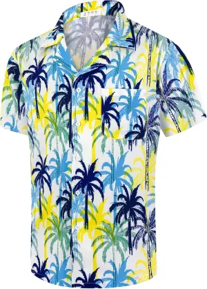 Hawaiian Shirts for Men Casual Beach Summer Shirt Floral Button Down Tropical Holiday Short Sleeve Shirts