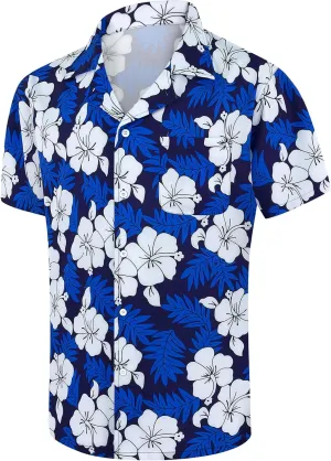 Hawaiian Shirts for Men Casual Beach Summer Shirt Floral Button Down Tropical Holiday Short Sleeve Shirts