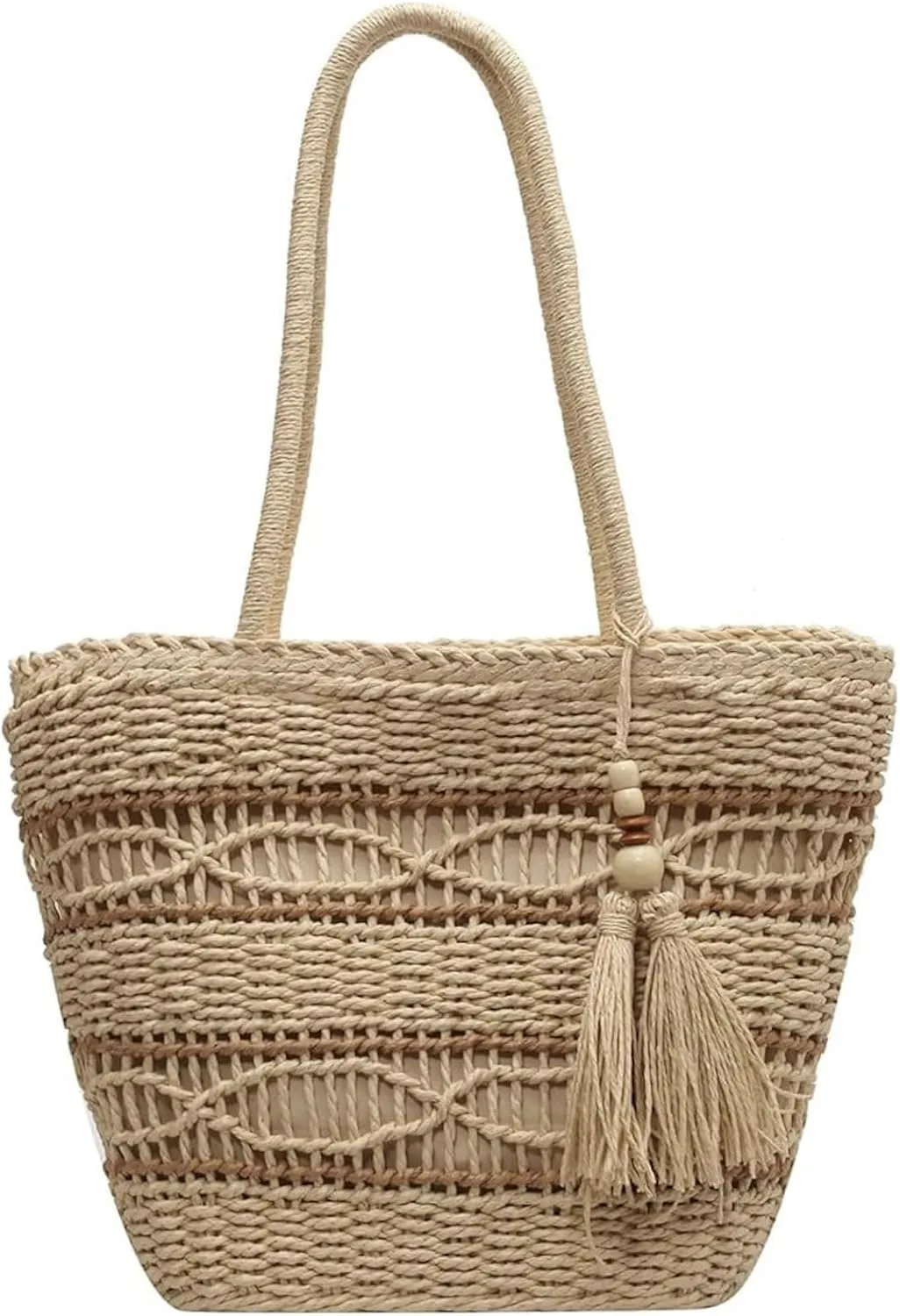 Hobo Bags Straw Tote Large Summer Women Woven Handbag Tassels Travel Shopping Shoulder Bag