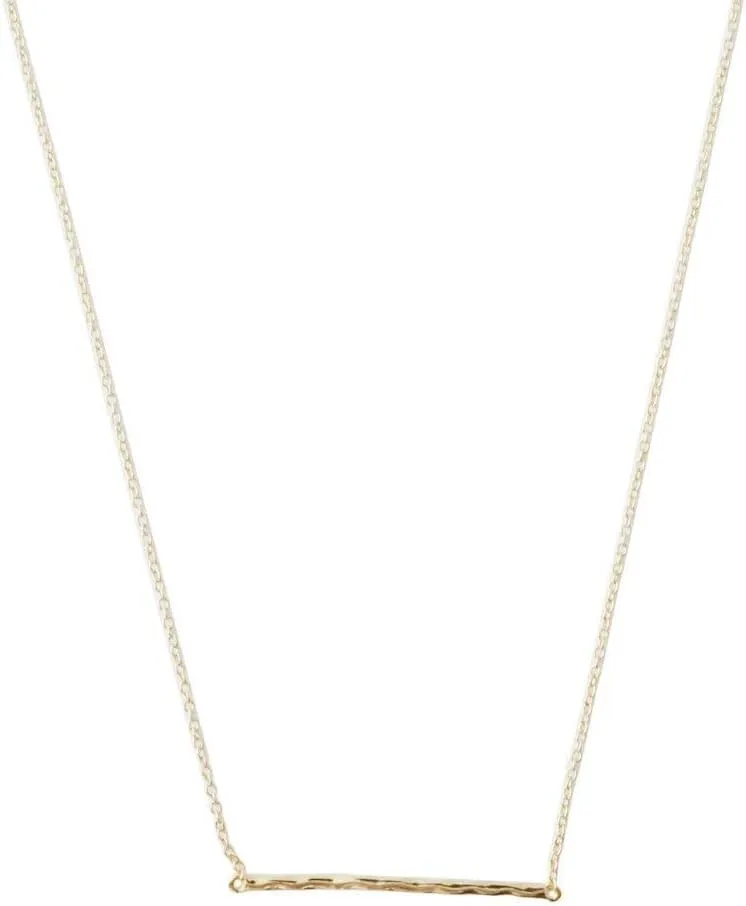 Honeycat Hammered Classic Bar Necklace in Gold, Rose Gold, or Silver | Minimalist, Delicate Jewelry