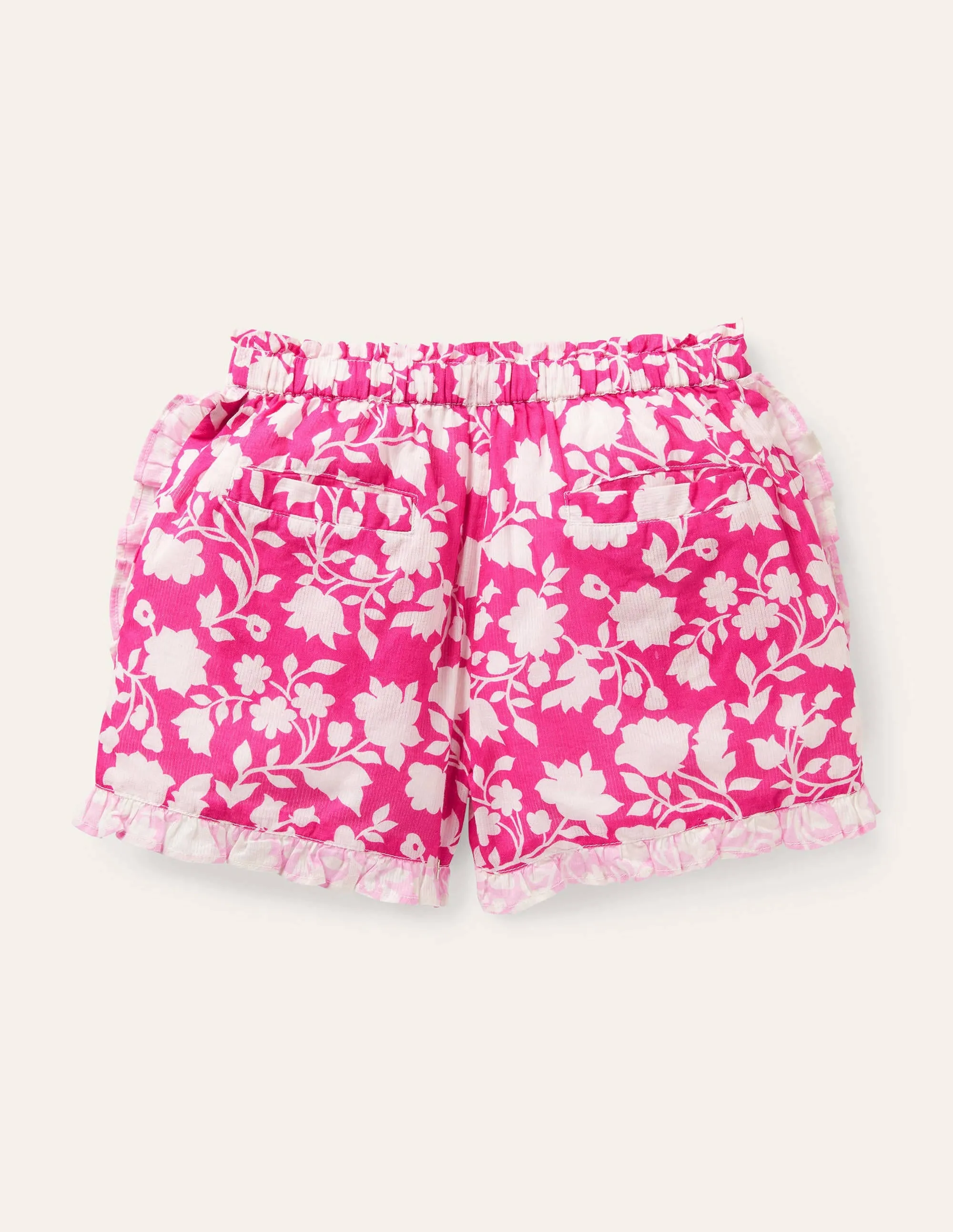 Hotchpotch Frill Shorts-Very Berry Silouette Paisley