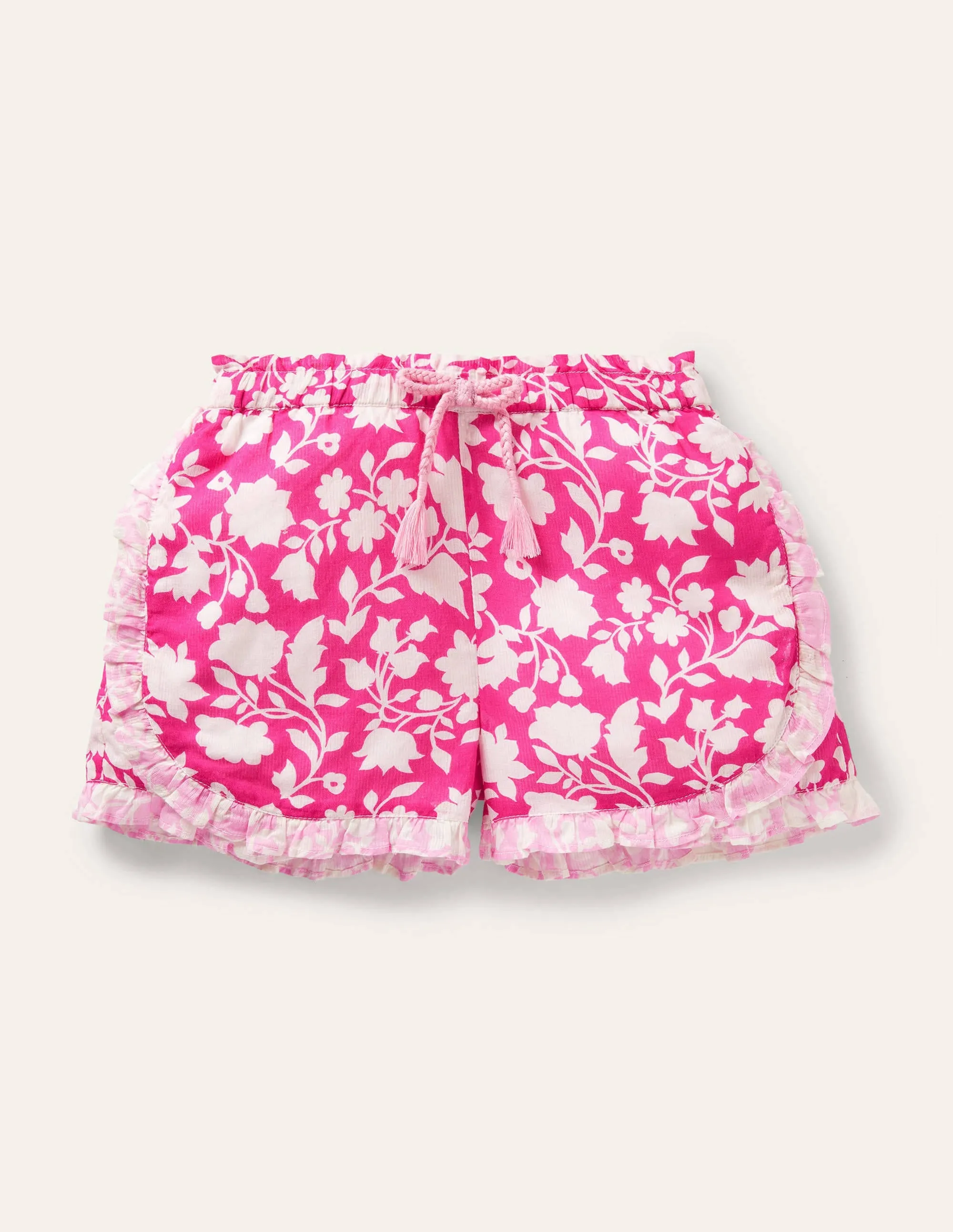 Hotchpotch Frill Shorts-Very Berry Silouette Paisley