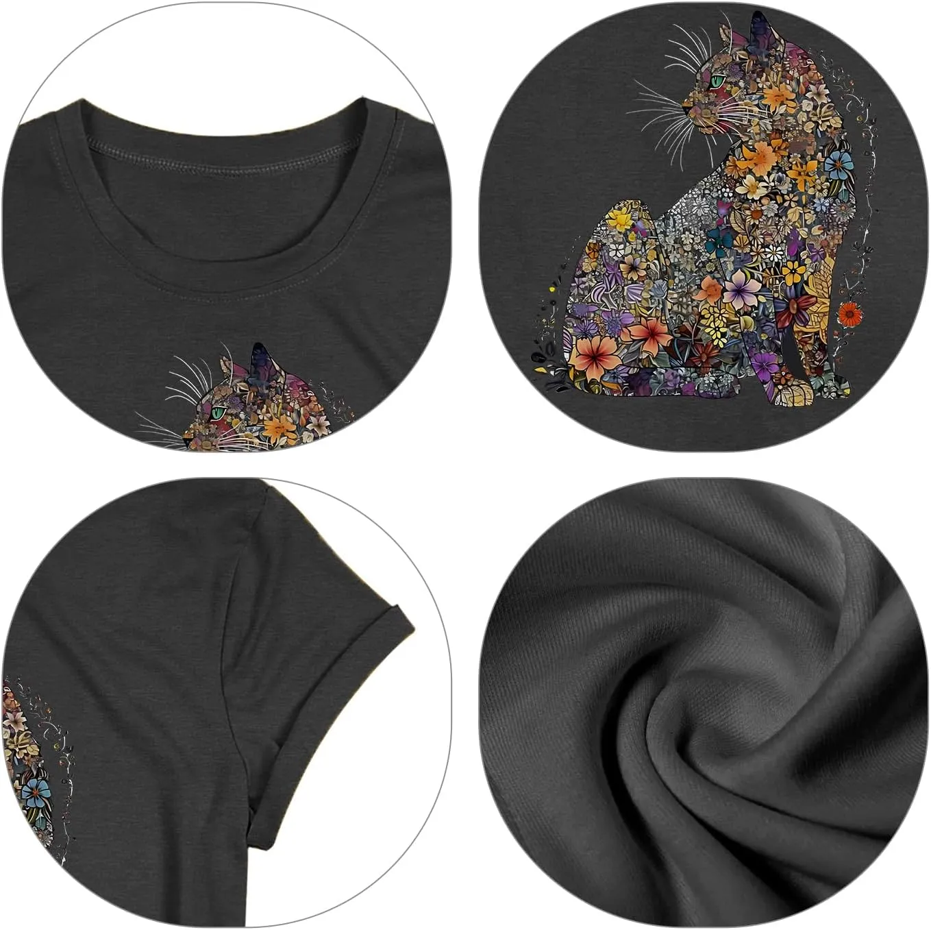 Hummingbird Shirt for Women Funny Women's Flower Graphic Tees Cute Bird Lover Short Sleeve Shirts 
