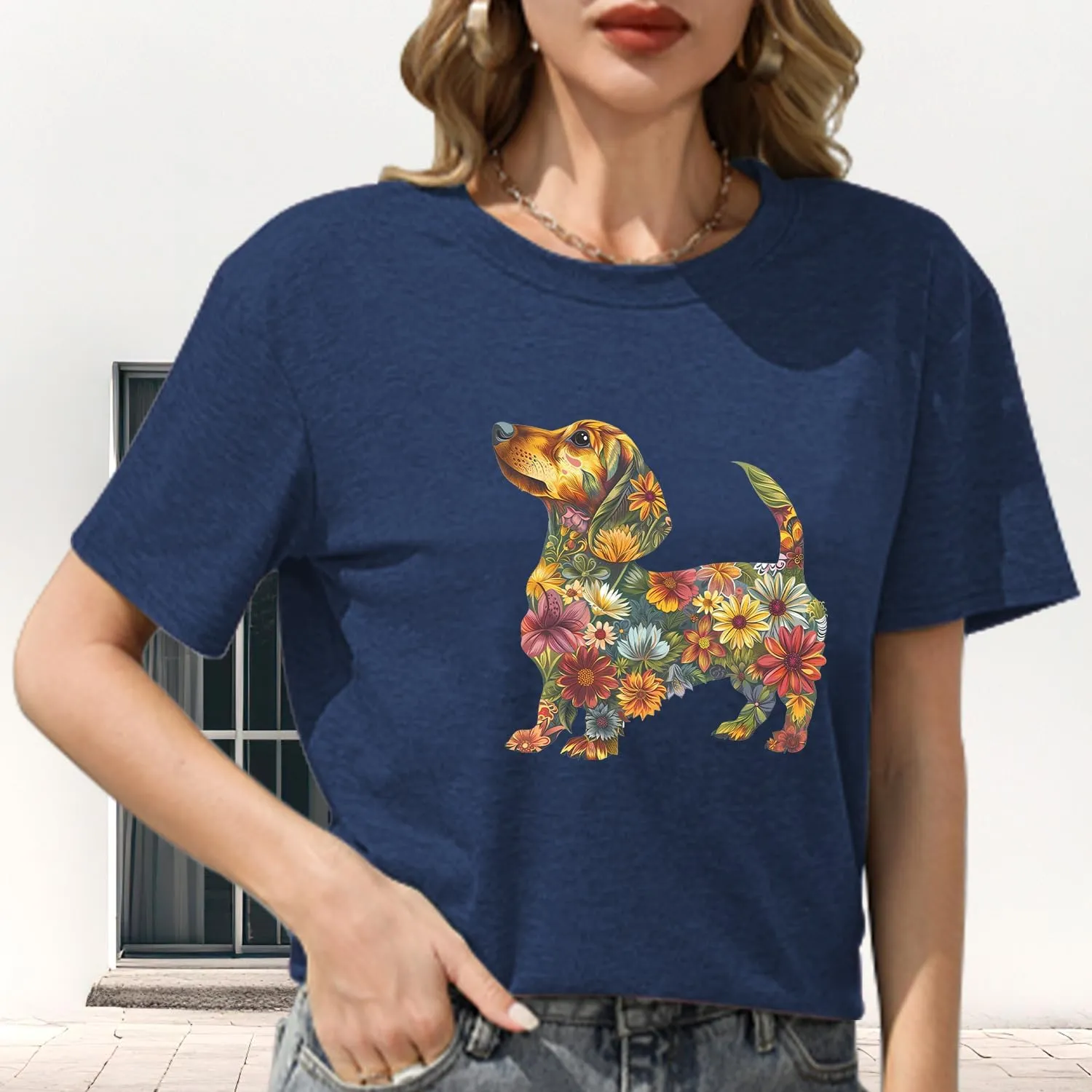 Hummingbird Shirt for Women Funny Women's Flower Graphic Tees Cute Bird Lover Short Sleeve Shirts 
