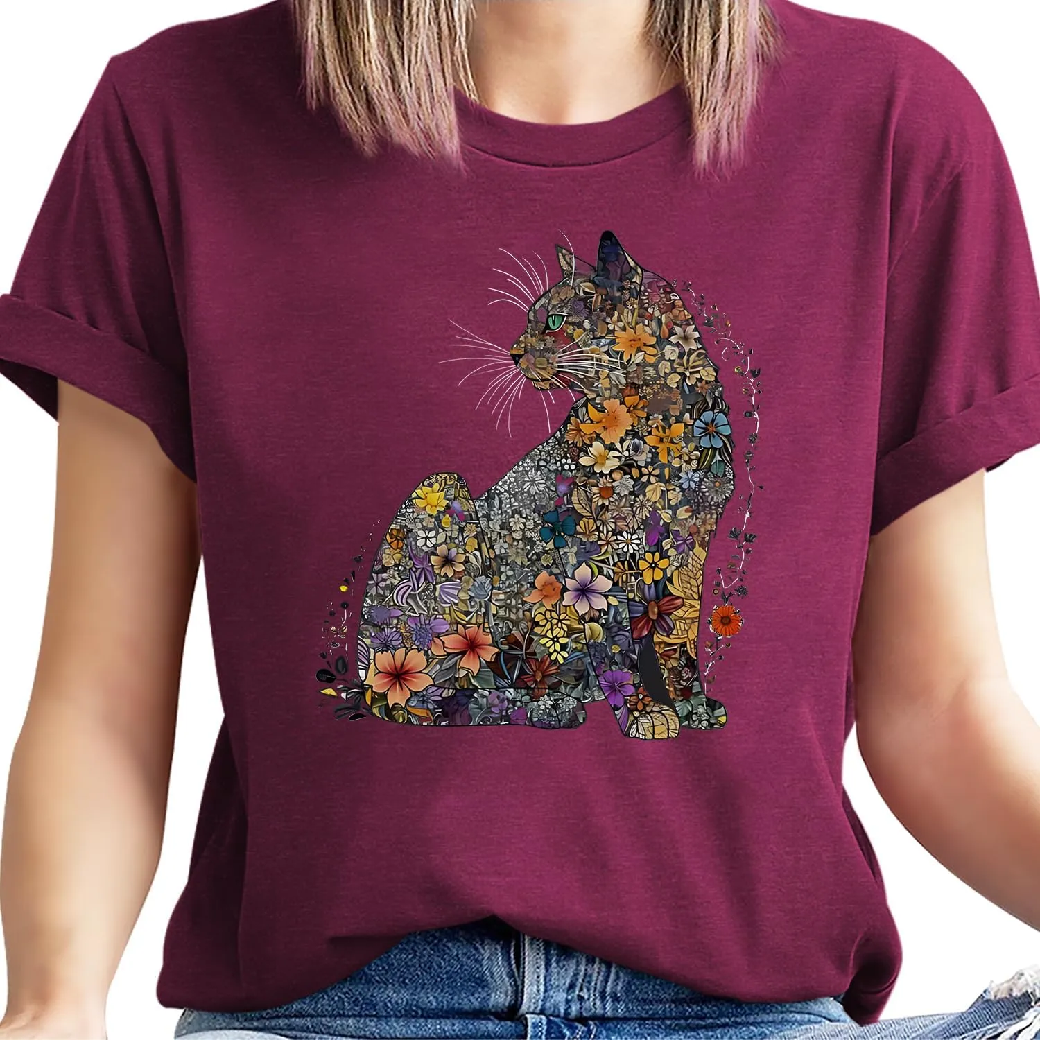 Hummingbird Shirt for Women Funny Women's Flower Graphic Tees Cute Bird Lover Short Sleeve Shirts 