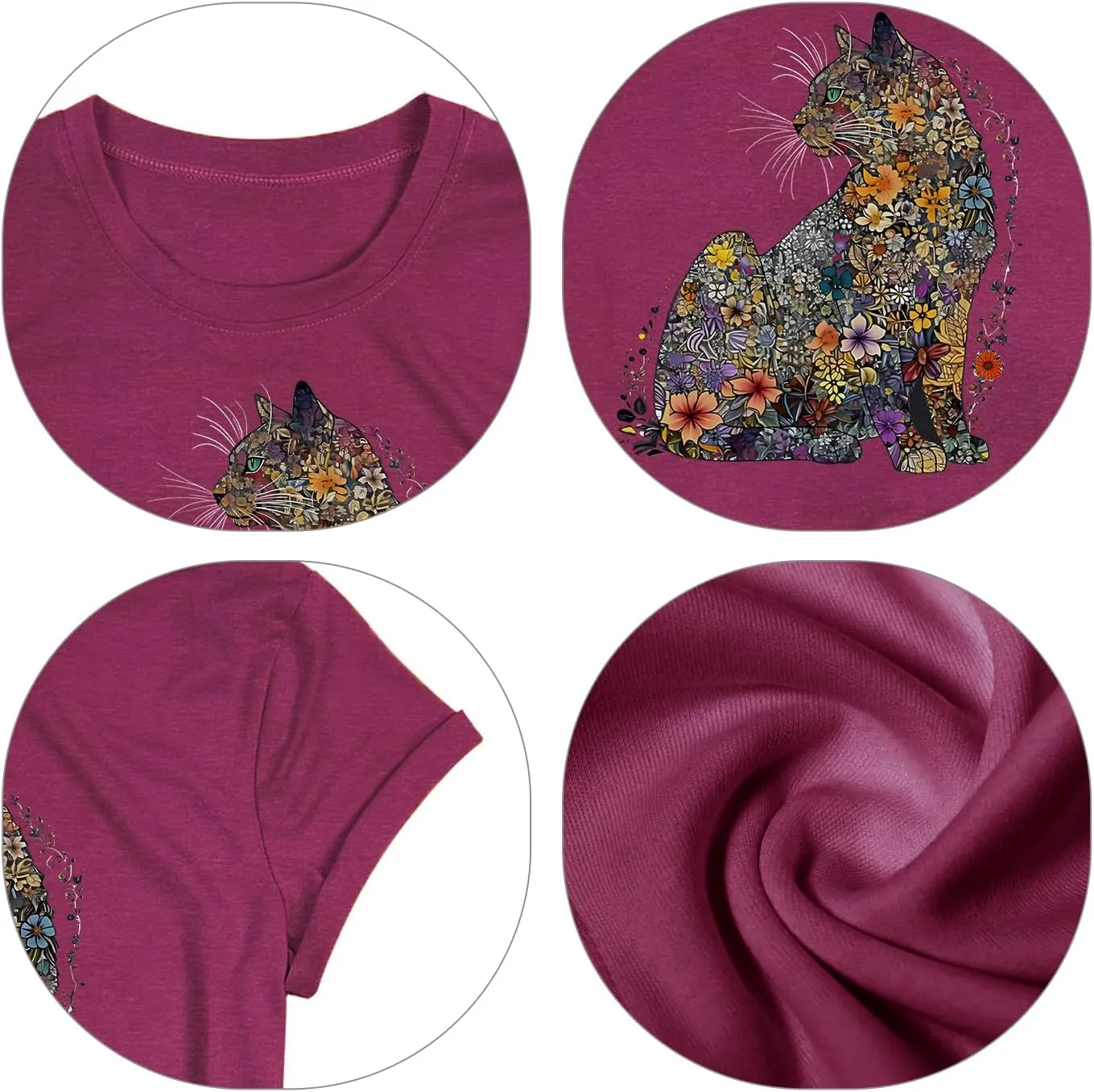 Hummingbird Shirt for Women Funny Women's Flower Graphic Tees Cute Bird Lover Short Sleeve Shirts 