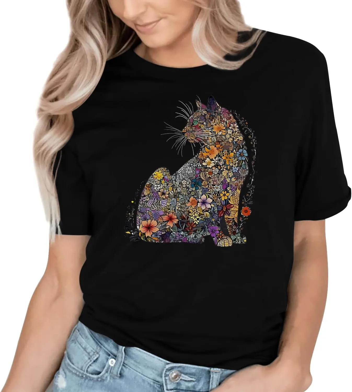 Hummingbird Shirt for Women Funny Women's Flower Graphic Tees Cute Bird Lover Short Sleeve Shirts 