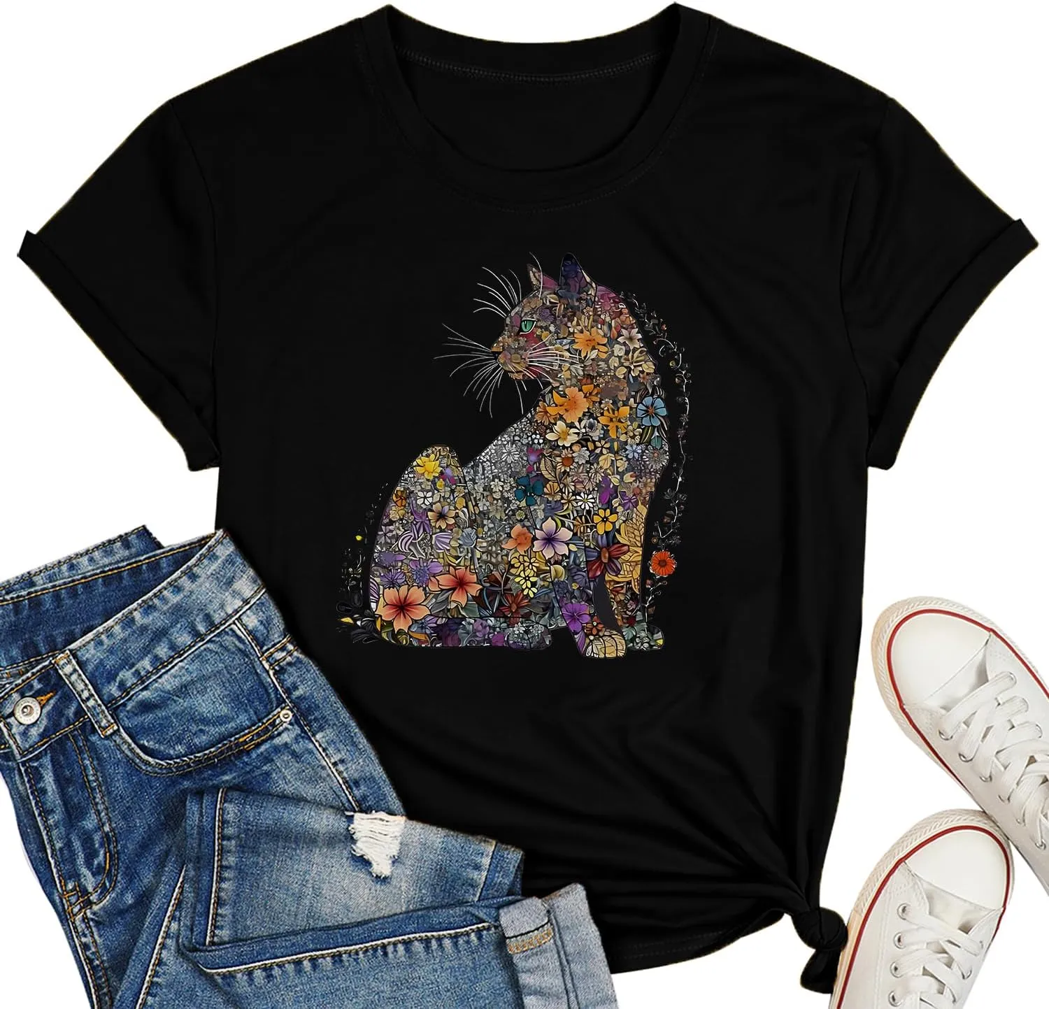 Hummingbird Shirt for Women Funny Women's Flower Graphic Tees Cute Bird Lover Short Sleeve Shirts 