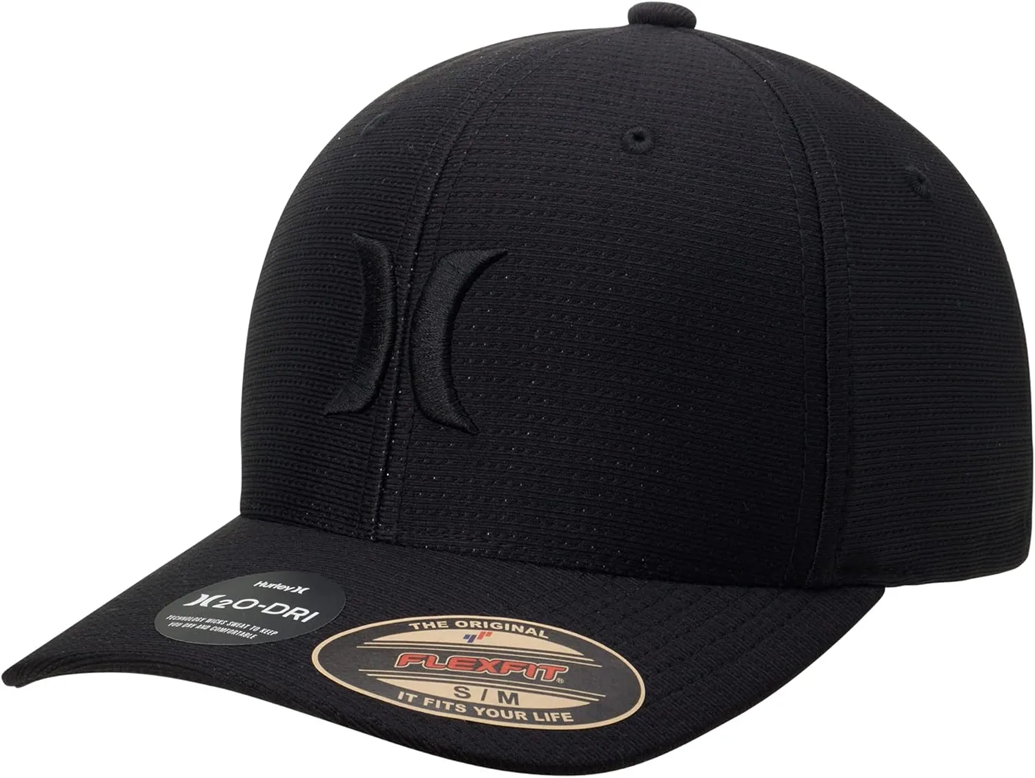 Hurley Men's Baseball Cap  Lightweight Curved Bill H2O Dri Fitted Caps for Men