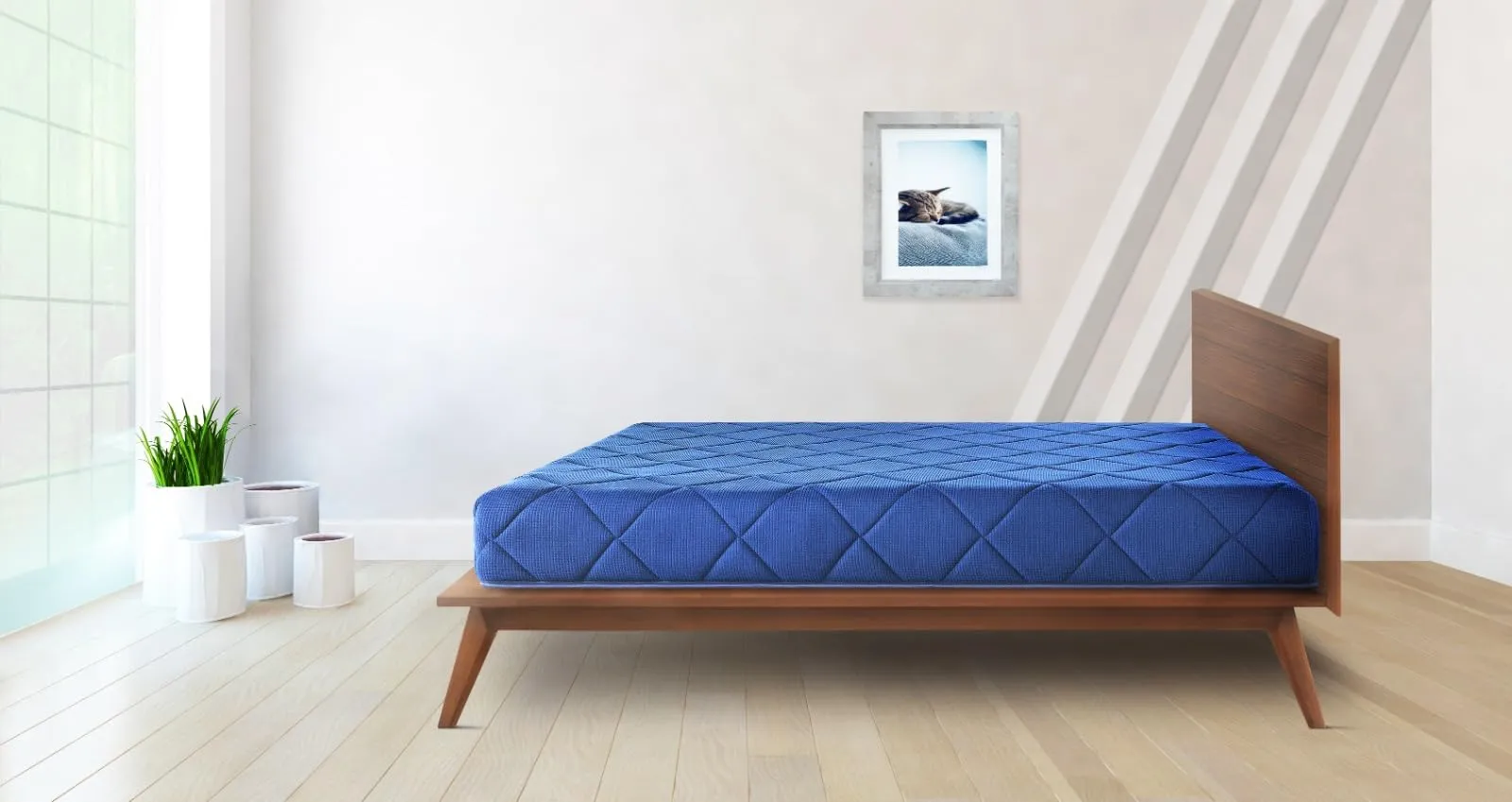 Hypnos Spine Safe 8-inch Single Size Memory Foam Mattress (Navy Blue, 78x36x08)