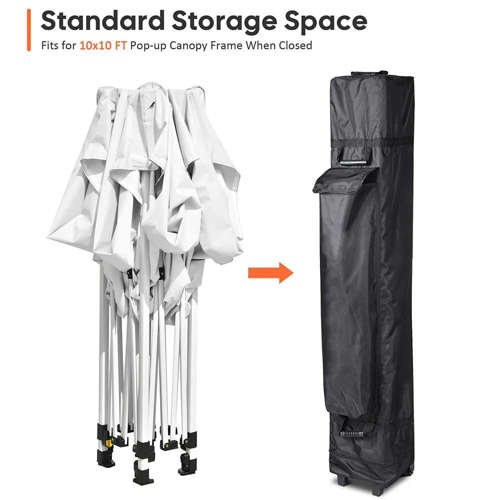 InstaHibit 10x10 Pop Up Canopy Rolling Storage Bag 11x11x63"