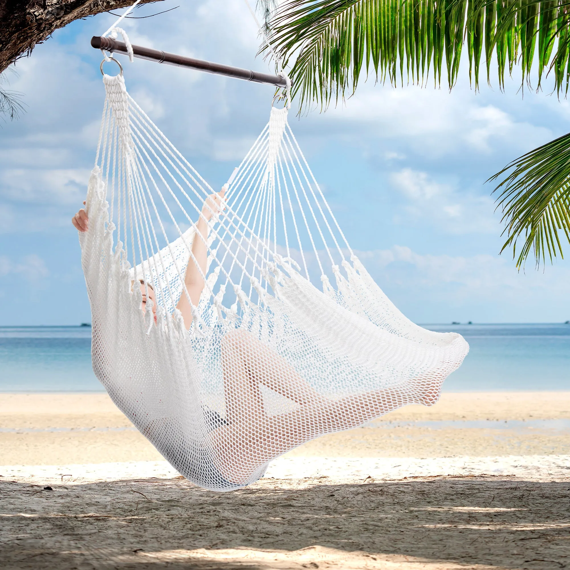 Jumbo Caribbean Hammock Chair - White