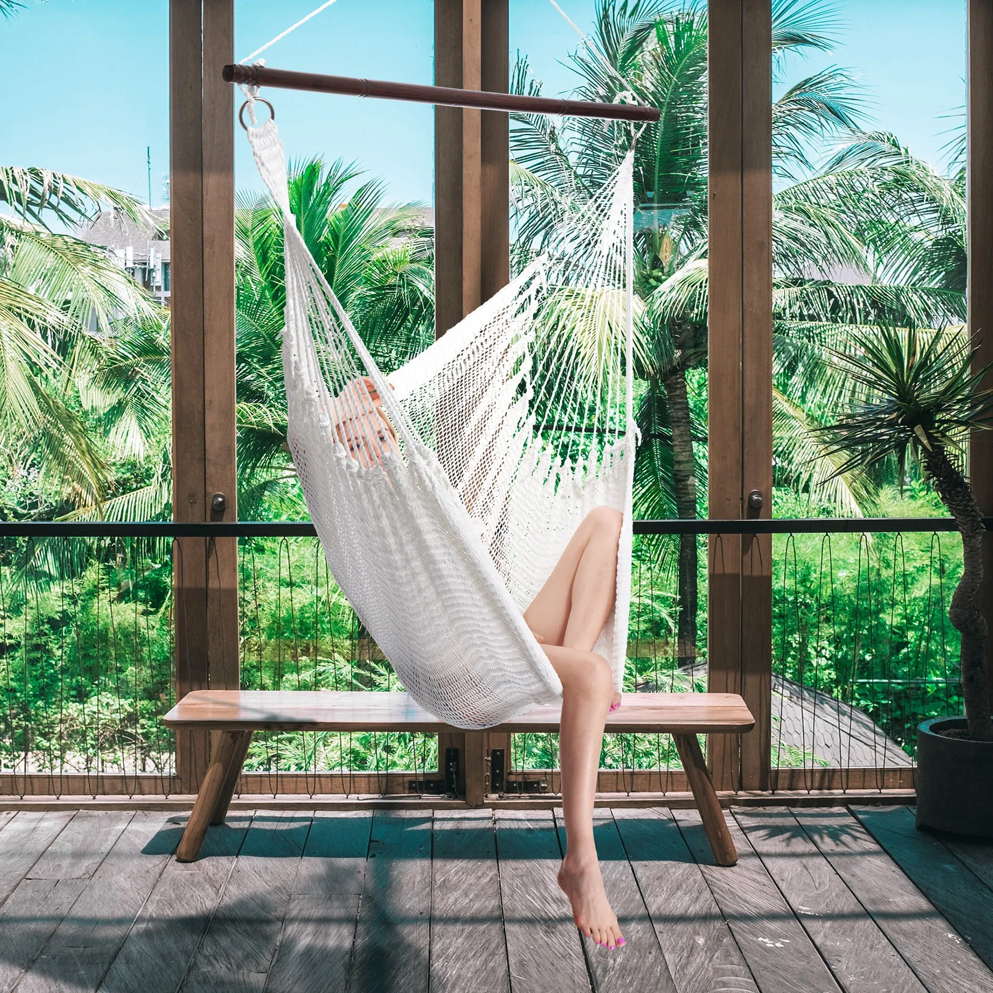 Jumbo Caribbean Hammock Chair - White