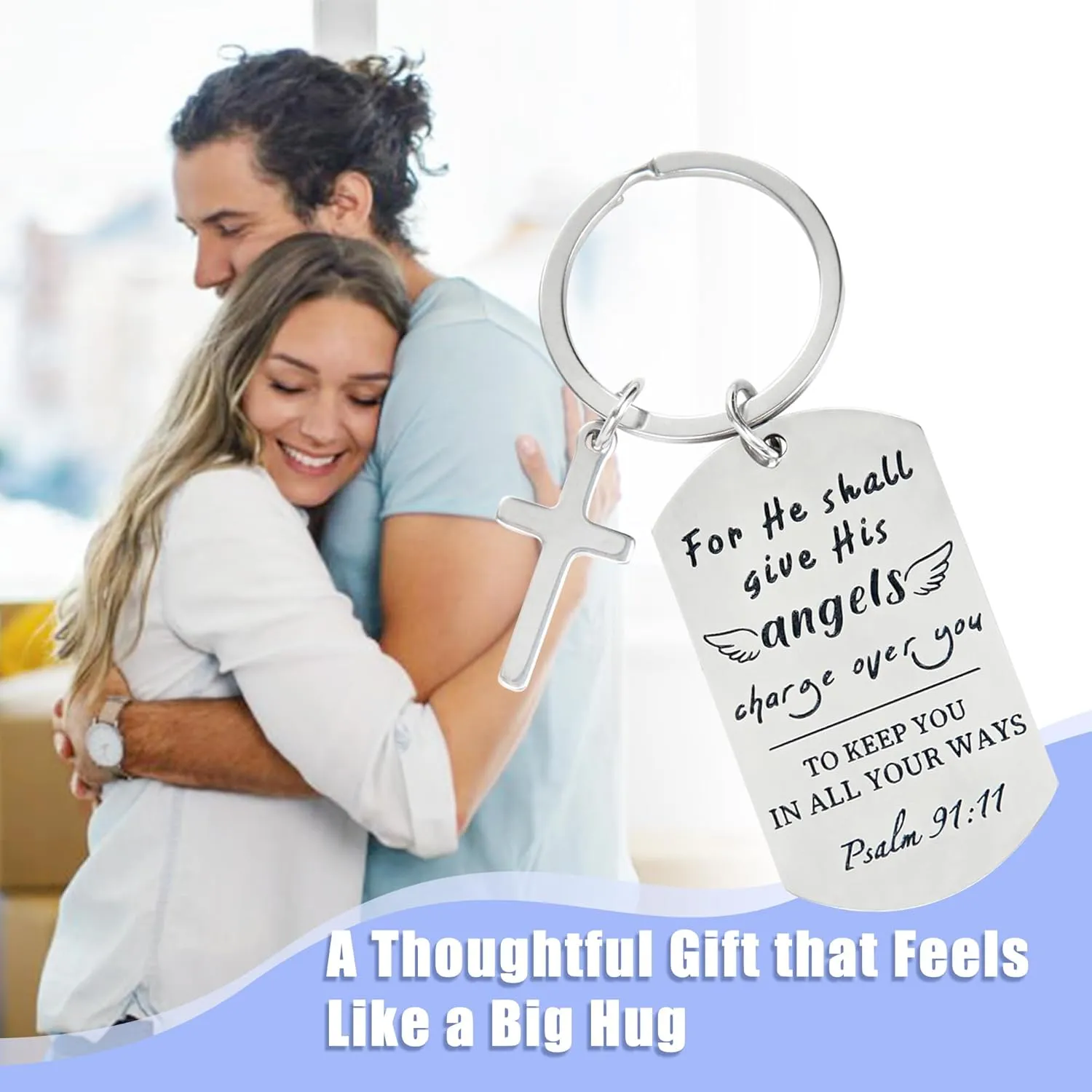 kilofly Christian Inspirational Bible Verse Keychain Gift Cross Charm