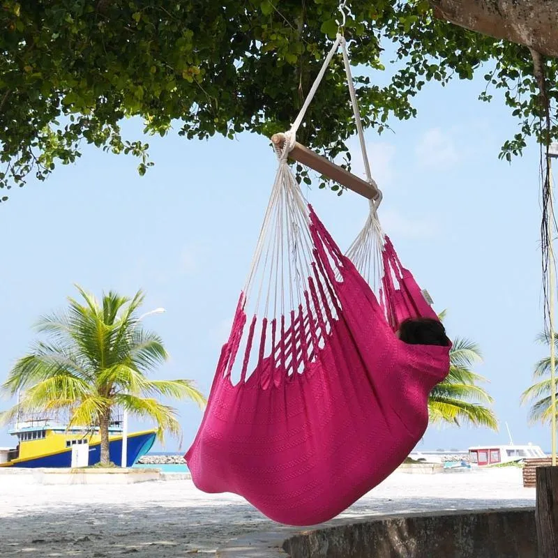 Knit Hanging Chair - Fuschia