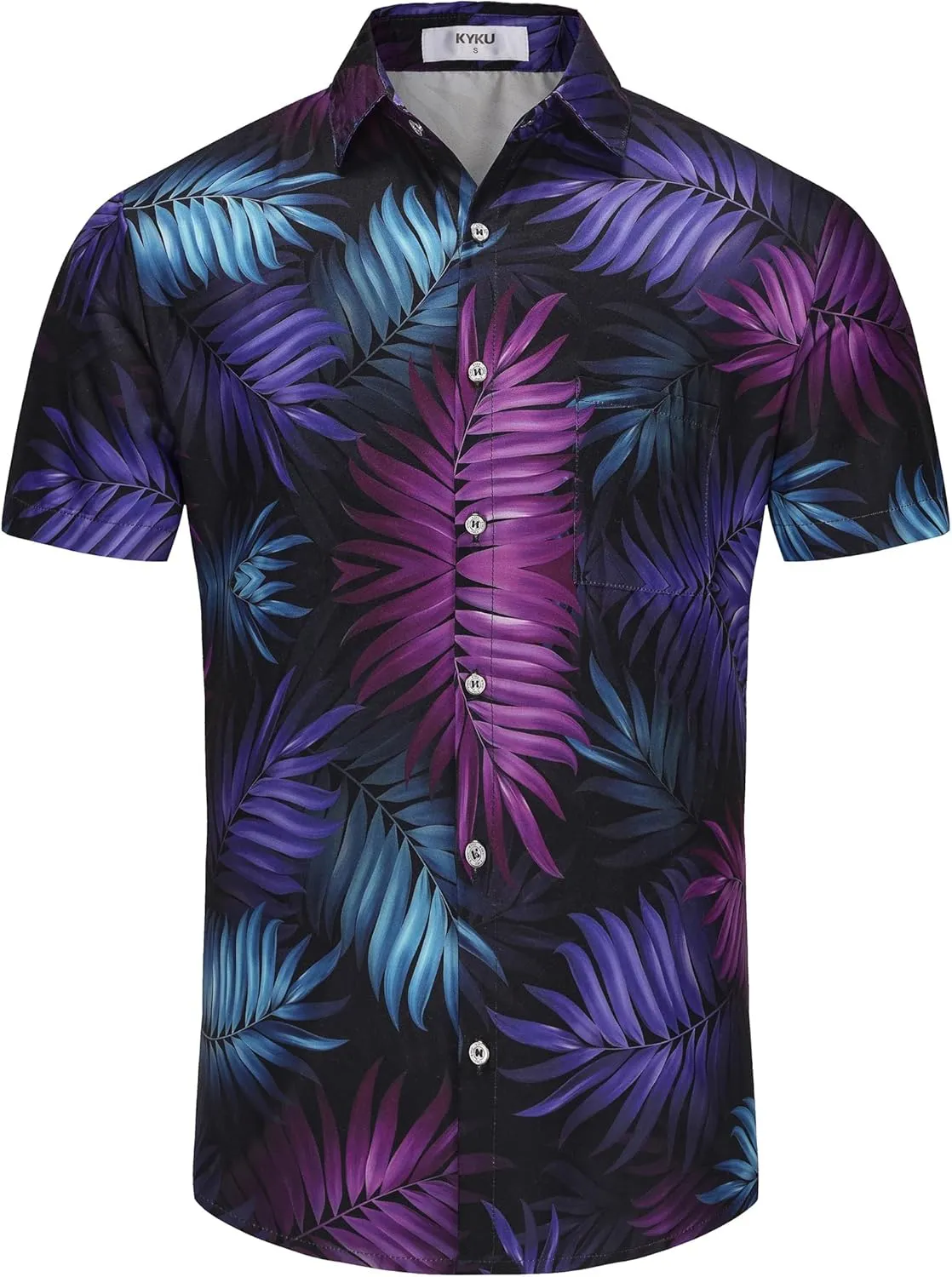 KYKU Hawaiian Shirt for Men - Funny Vacation Tropical Beach Shirts Short Sleeve Button Down Summer Clothes with Pockets