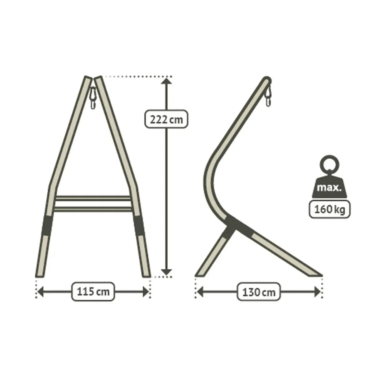 LA SIESTA Calma Nature Wooden Stand for Hammock Chairs