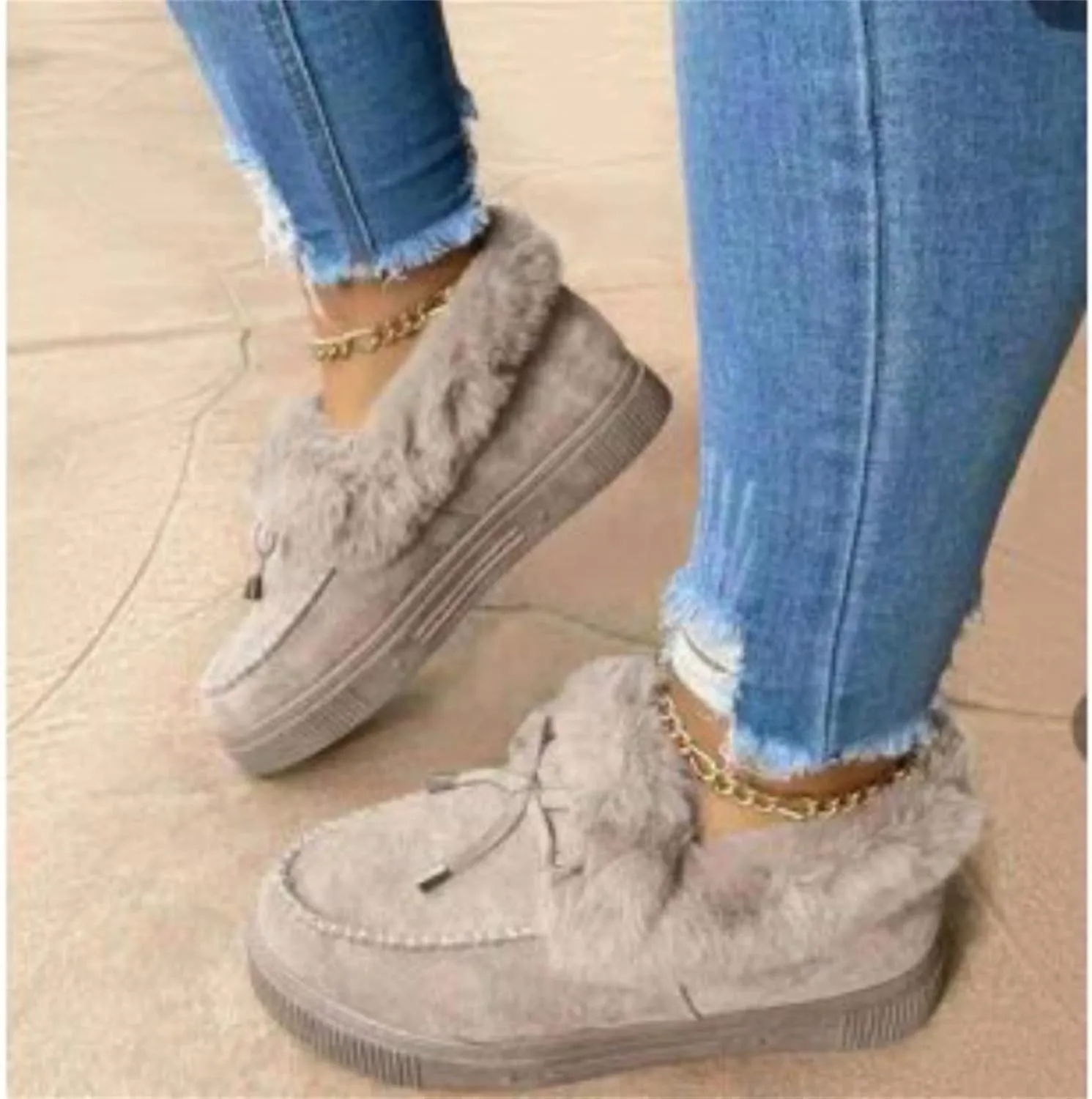 Ladmiple Snow Boots For Women Wide Width Winter Boots Lace Up Fur Lined Lightweight Cold Weather Warm Ankle Booties