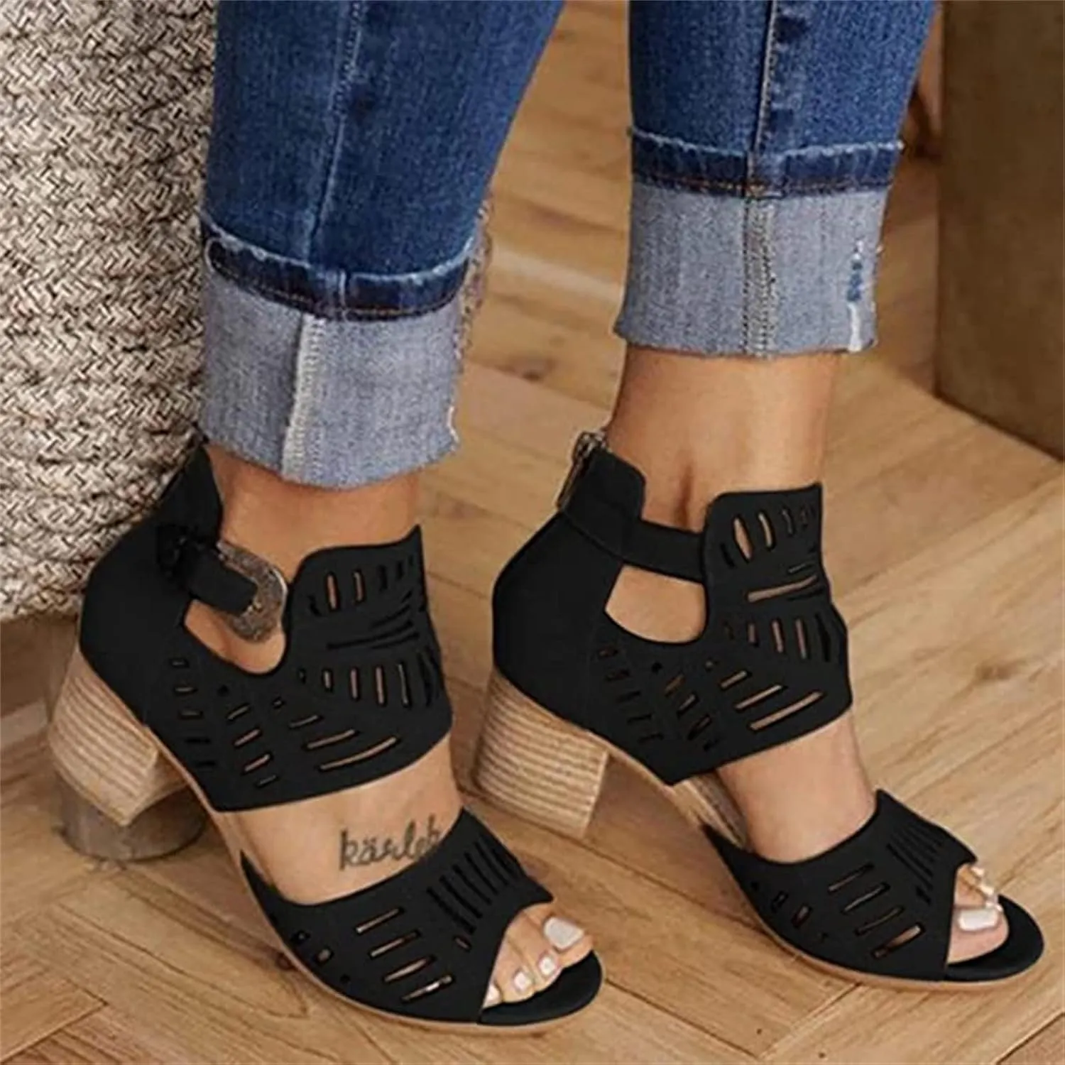 Ladmiple Summer Sandals for Women 2023 Comfy Platform Ankle Strap Cutout Wedge Sandal Open Toe Dressy High Heel Wedges