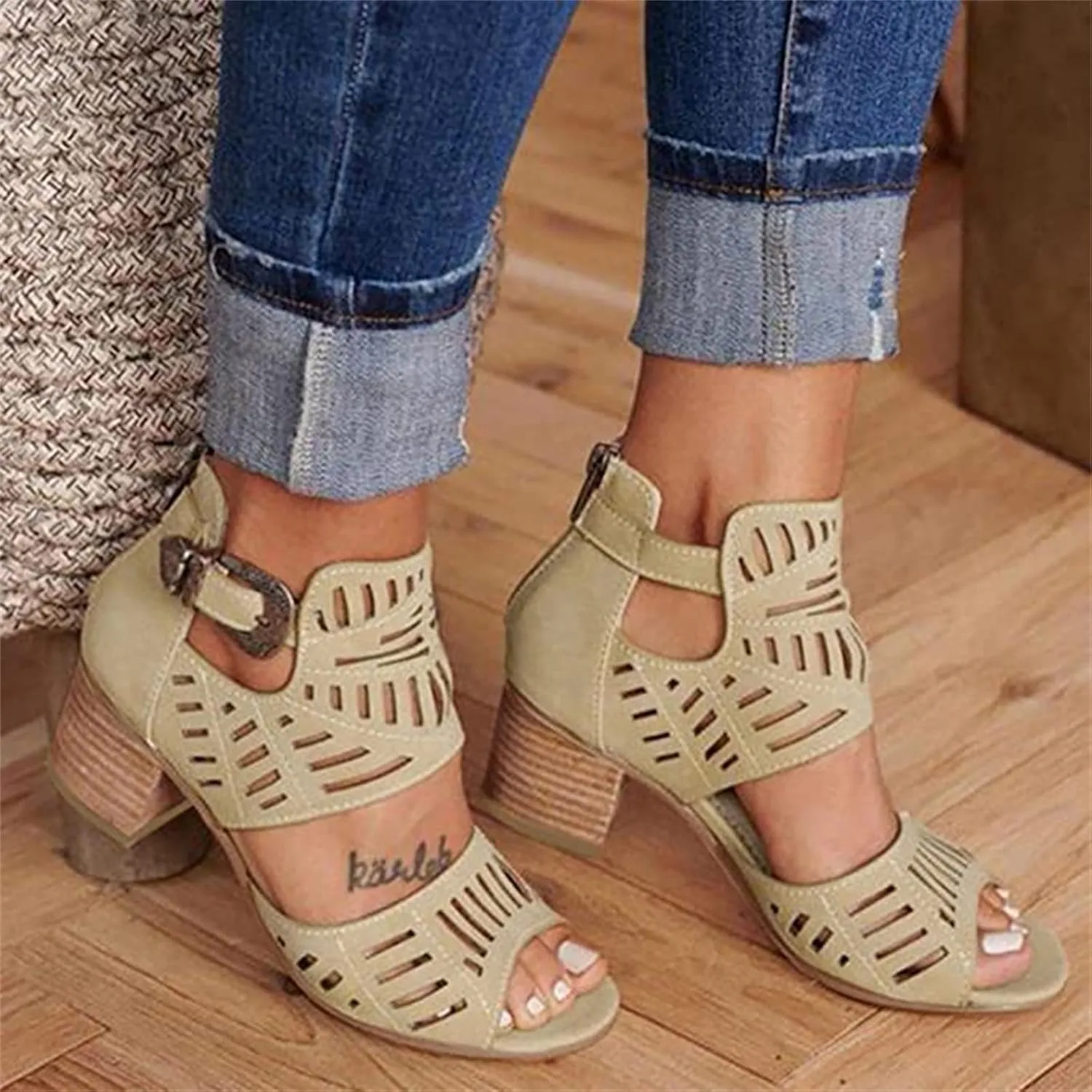 Ladmiple Summer Sandals for Women 2023 Comfy Platform Cutout Wedge Sandal Open Toe Ankle Strap High Heel Dressy Wedges
