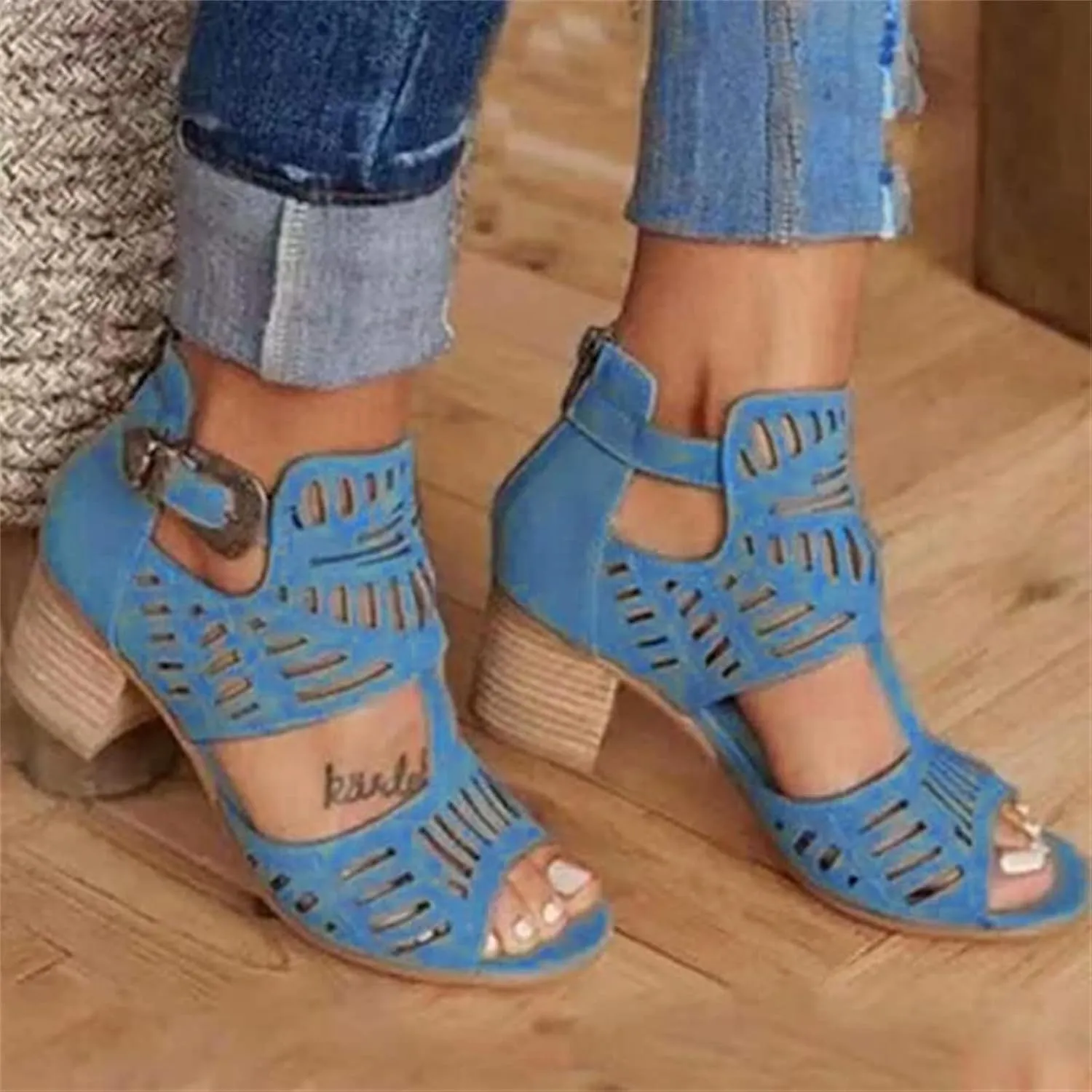 Ladmiple Summer Sandals for Women 2023 Comfy Platform Cutout Wedge Sandal Open Toe Ankle Strap High Heel Dressy Wedges
