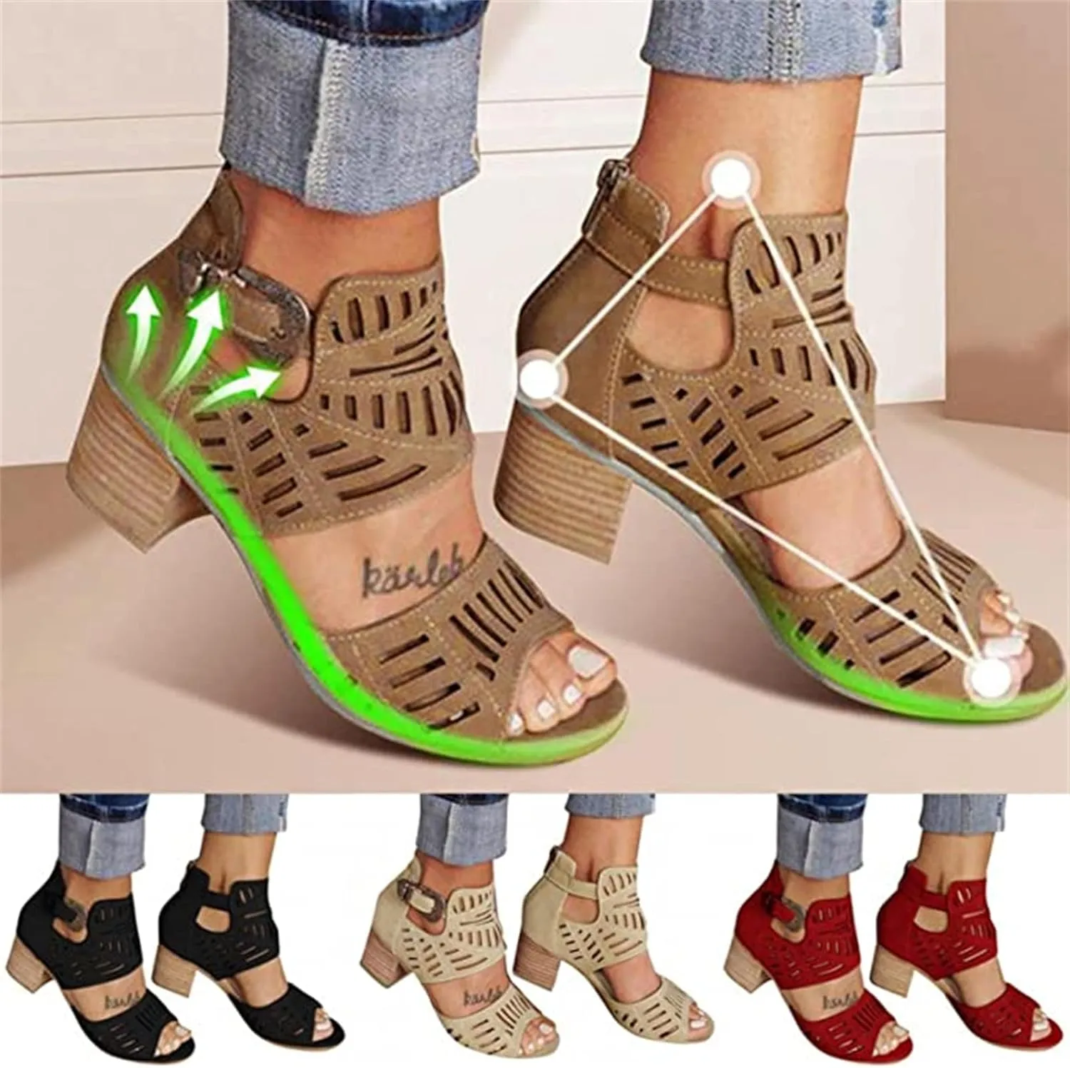 Ladmiple Summer Sandals for Women 2023 Comfy Platform Cutout Wedge Sandal Open Toe Ankle Strap High Heel Dressy Wedges