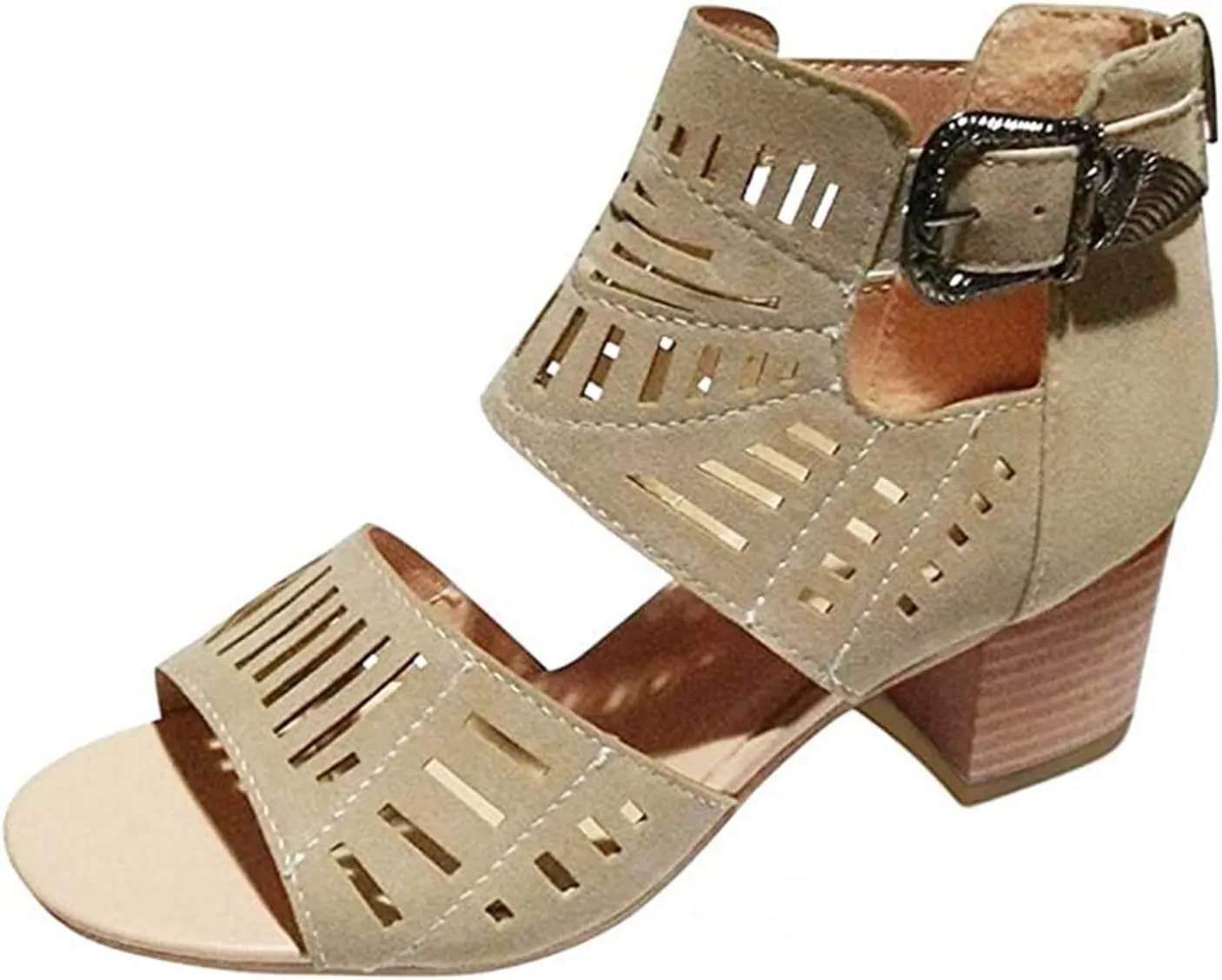 Ladmiple Summer Sandals for Women 2023 Comfy Platform Cutout Wedge Sandal Open Toe Ankle Strap High Heel Dressy Wedges