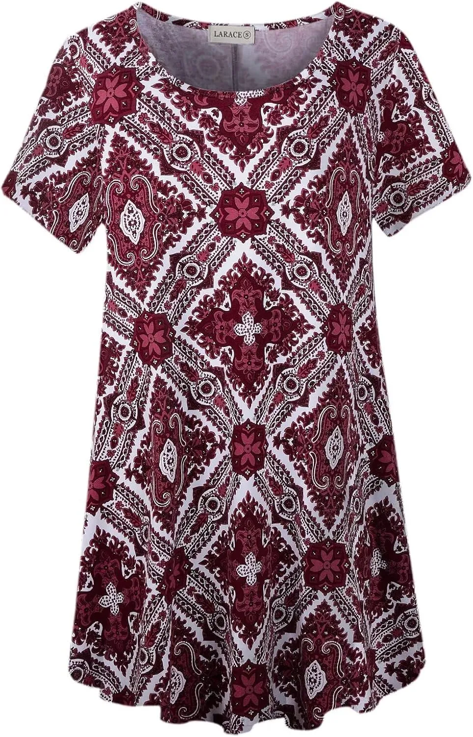 LARACE Plus Size Tops for Women Short Sleeve Shirts Casual Summer Clothes Round Neck Tunics for Leggings