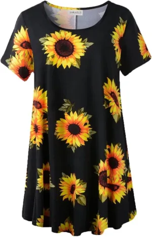 LARACE Plus Size Tops for Women Short Sleeve Shirts Casual Summer Clothes Round Neck Tunics for Leggings