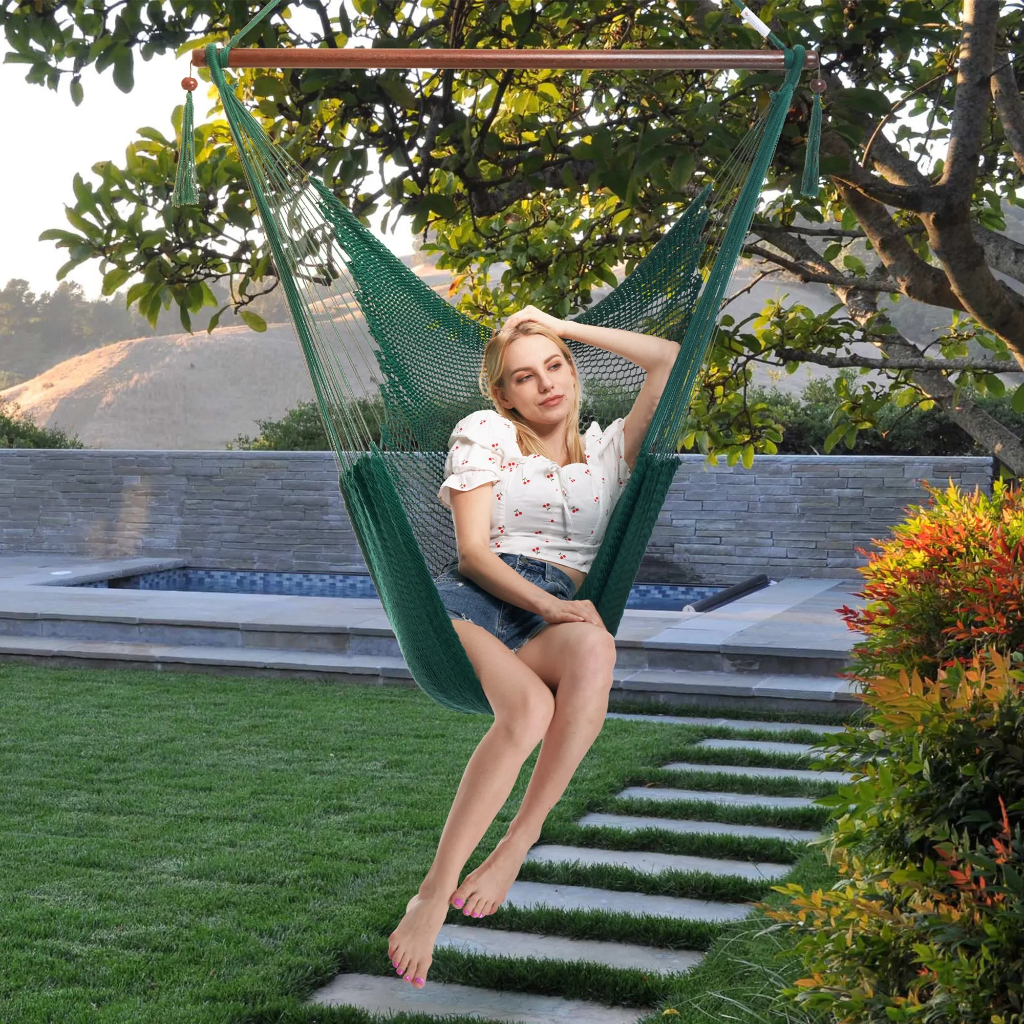 Large Caribbean Hammock Chair - Green