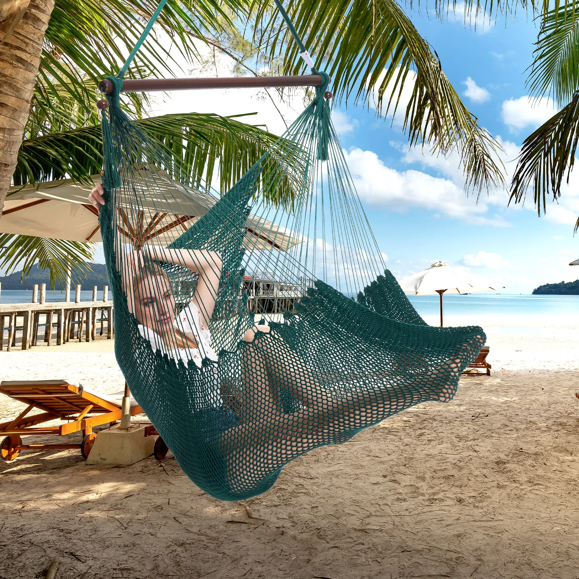 Large Caribbean Hammock Chair - Green